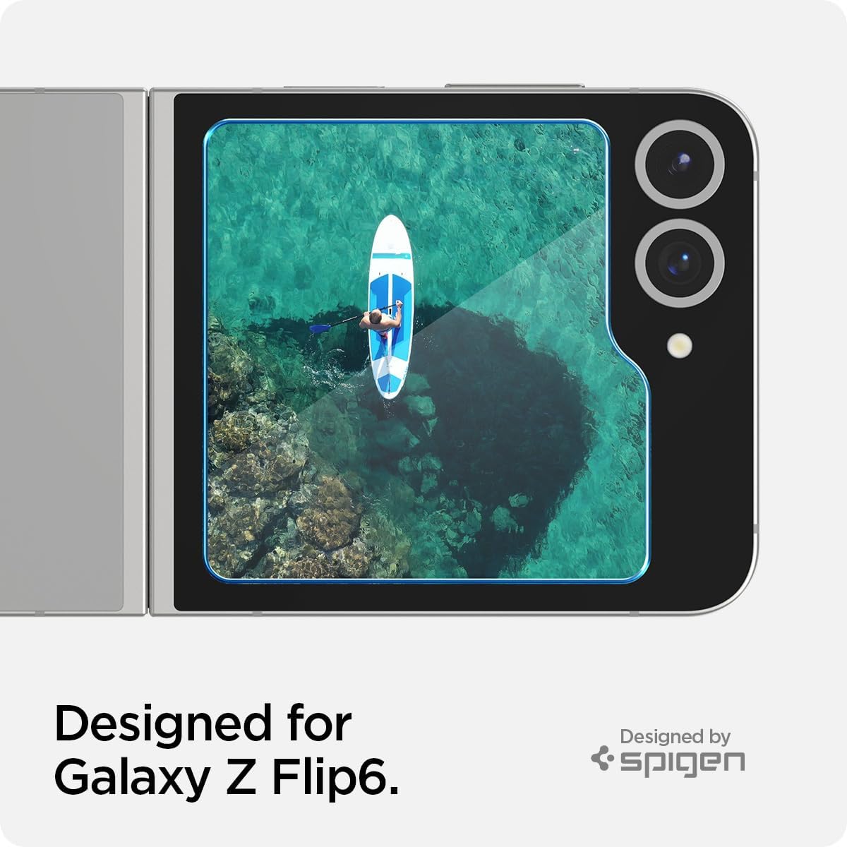 Detalle 2 de Spigen Glas.tR EZ Fit: Protector Pantalla Samsung Galaxy Z Flip 6