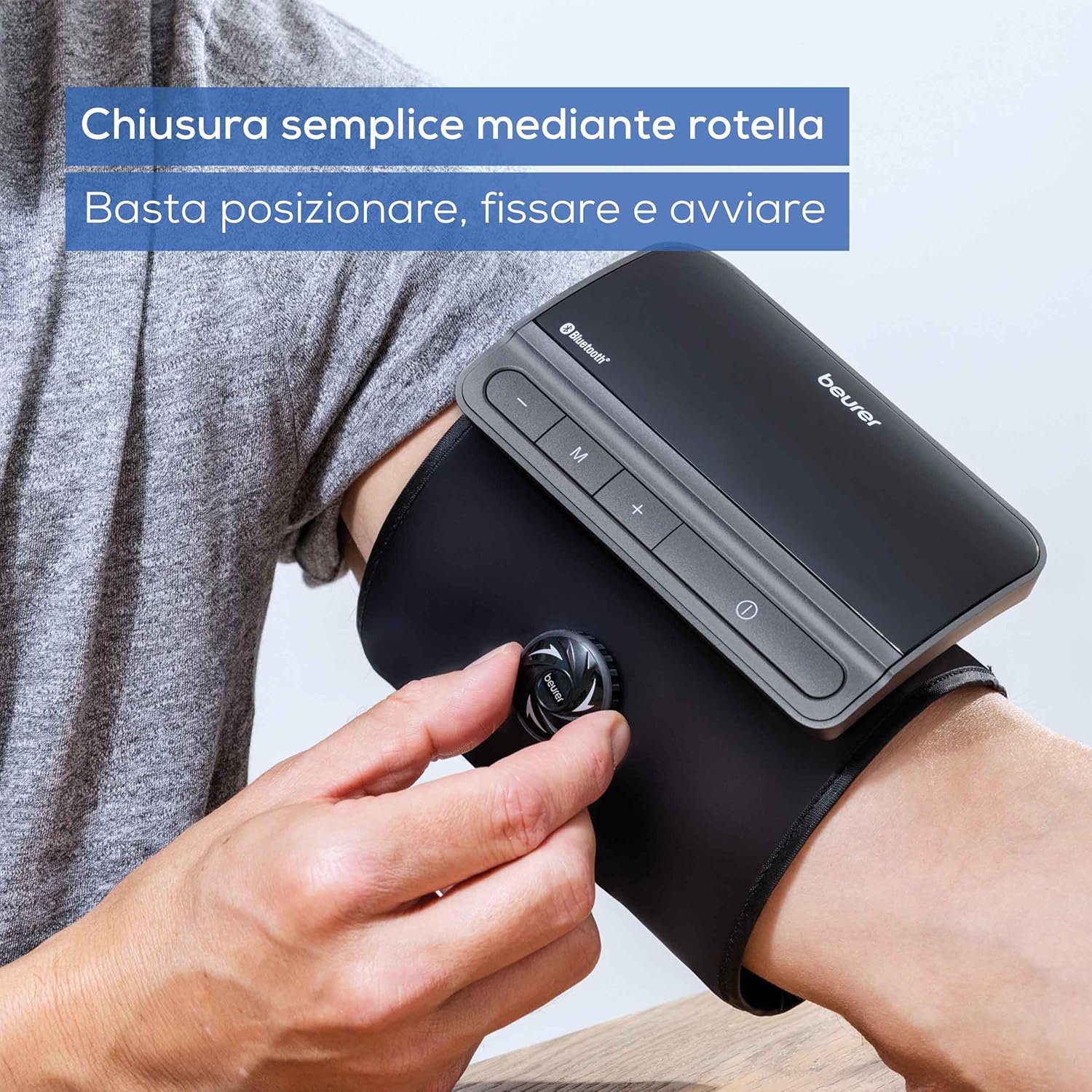 Detalle de Beurer BM 81 easyLock: misuratore da braccio wireless con app e integrazione Apple Health