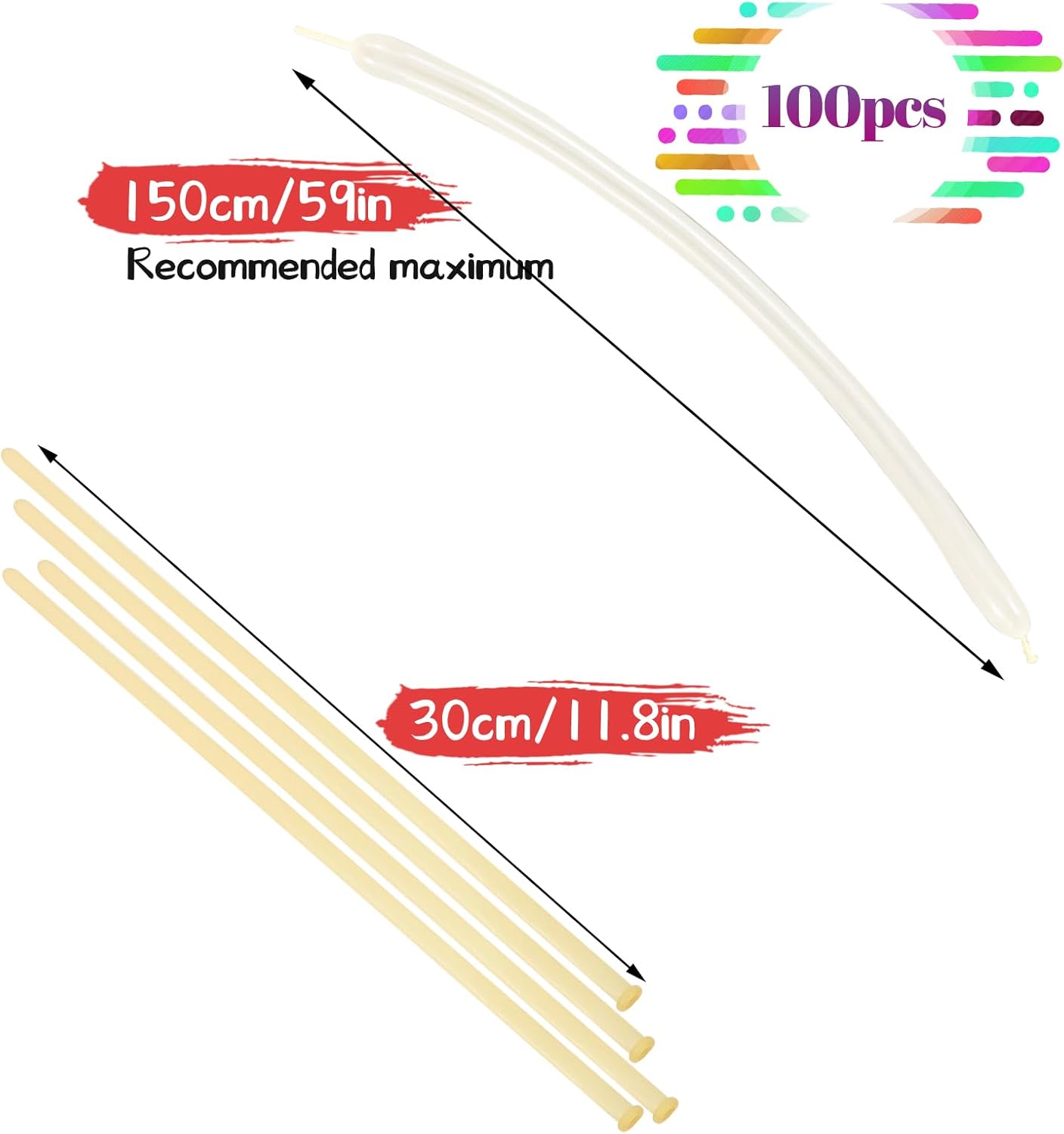 Thumbnail 2 de LXZFCRG 260 Clear Skinny Balloons 🎈