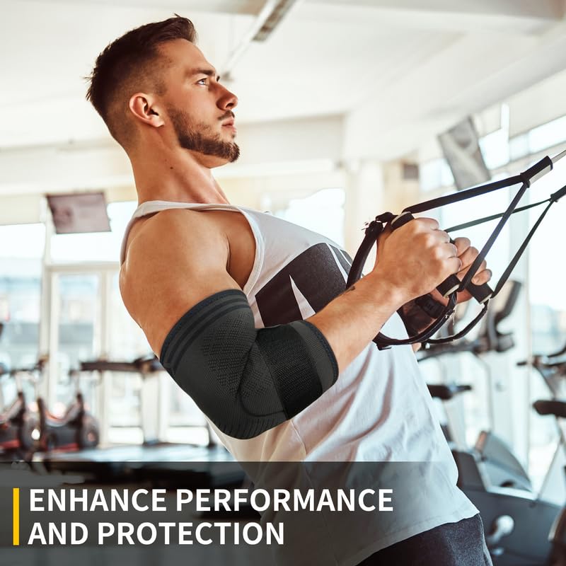 Thumbnail 6 de CAMBIVO EB30 elleboogbandage met siliconen pads, verstelbare band en maat M