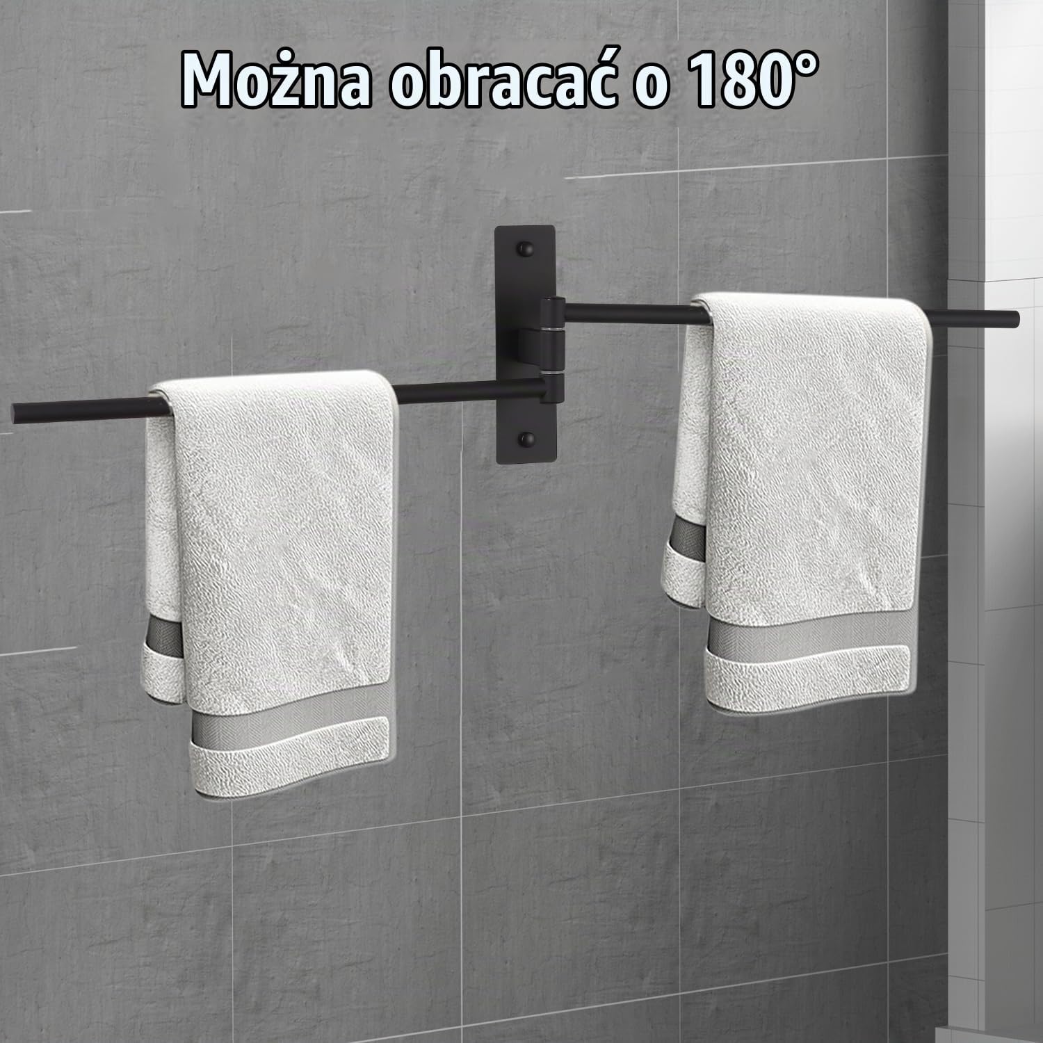 Detalle de Azyvum Handtuchhalter Ohne Bohren – podwójny wieszak na ręczniki 180°