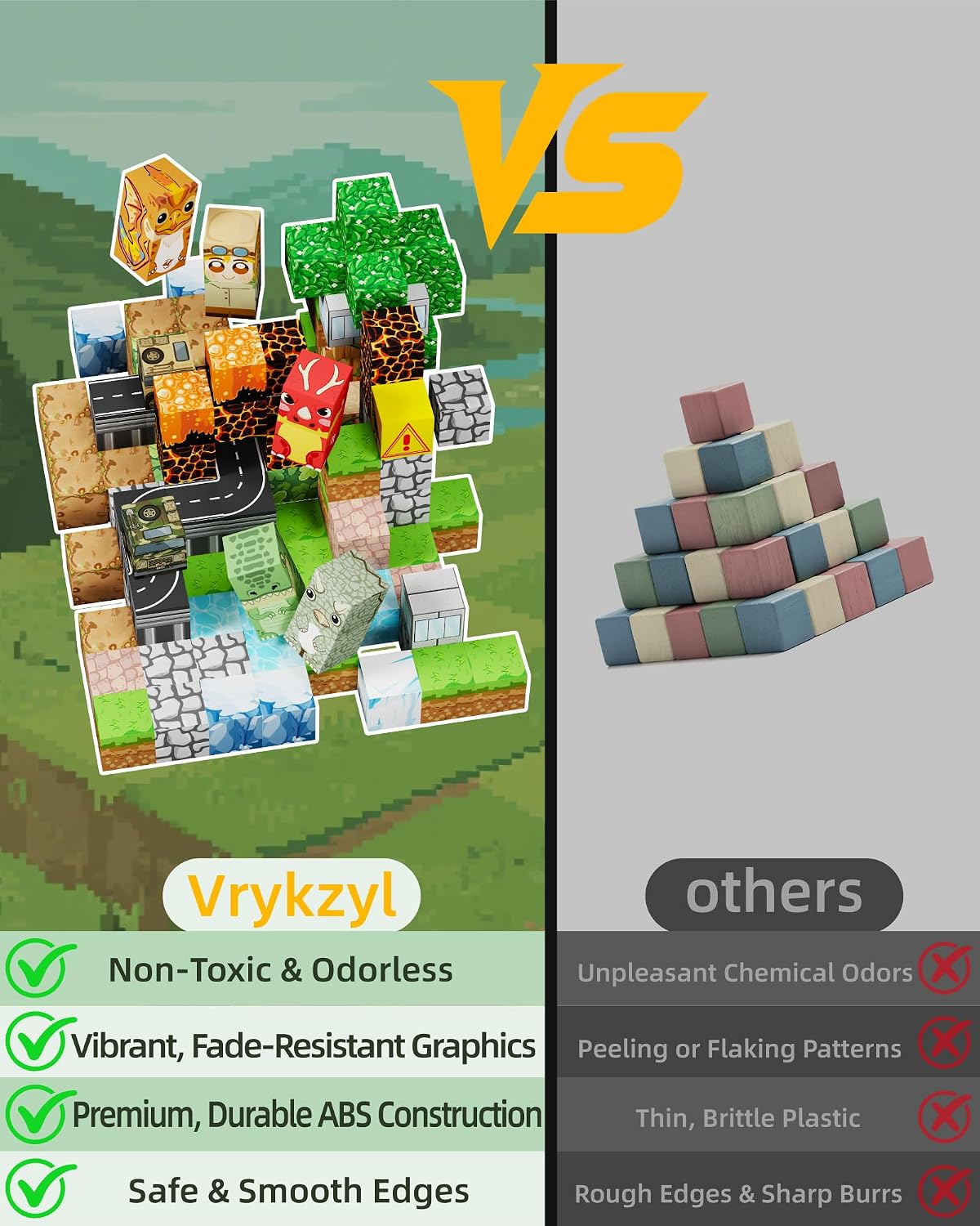Detalle 2 de Vrykzyl Magnetic Building Blocks 144-Piece Set