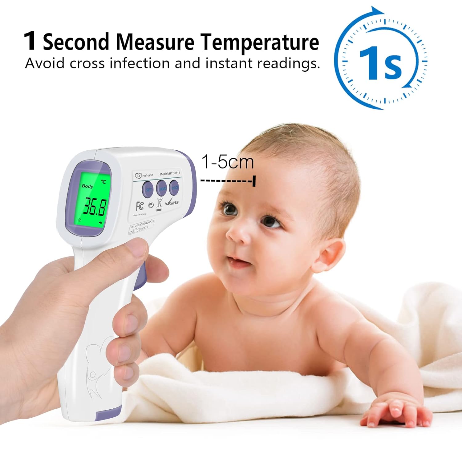 Thumbnail 4 de Forehead Thermometer Non Contact Infrared 1s