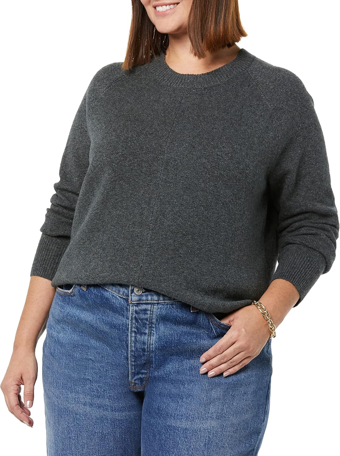 Thumbnail 3 de Amazon Essentials Damen Regular-Fit Langarm-Pullover mit Rundhalsausschnitt
