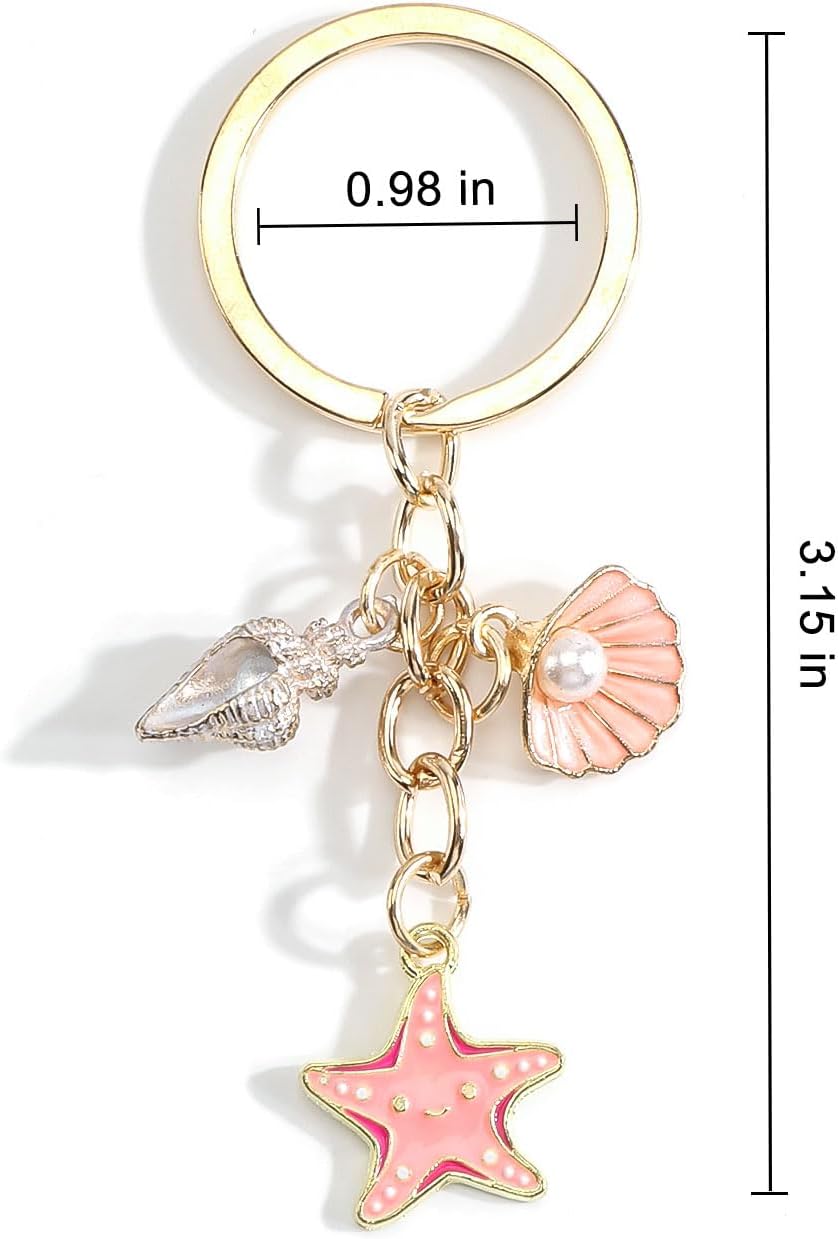 Thumbnail 1 de Tranbath Sea Star & Shell Keychain: Cute Nautical Bag Charm