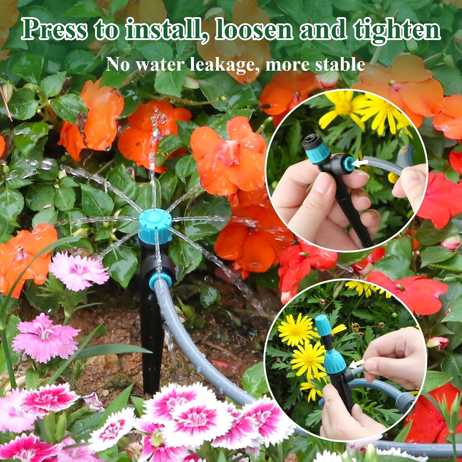 Thumbnail 4 de TRJZWA kit irrigazione computerizzato con timer a 2 uscite e gocciolatori per giardino e piante in vaso