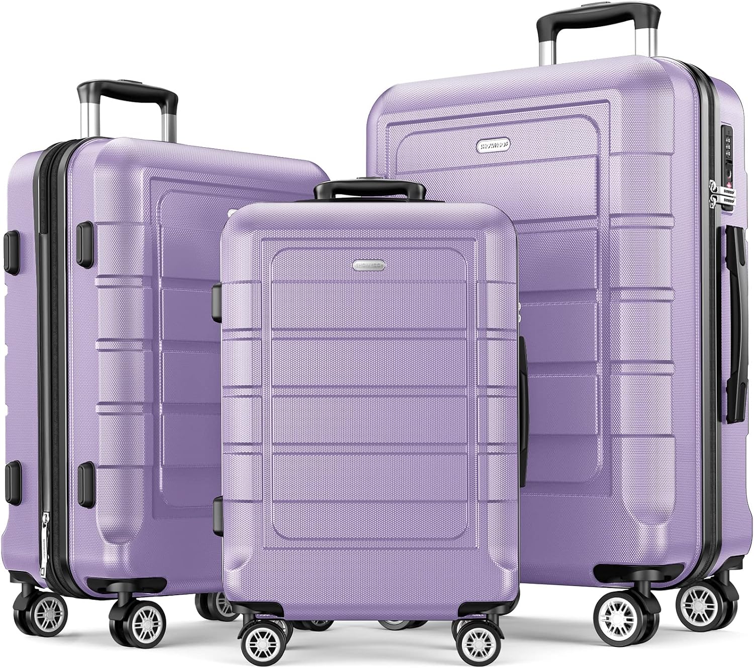 Thumbnail 4 de SHOWKOO Luggage Sets Expandable Blue TSA Lock
