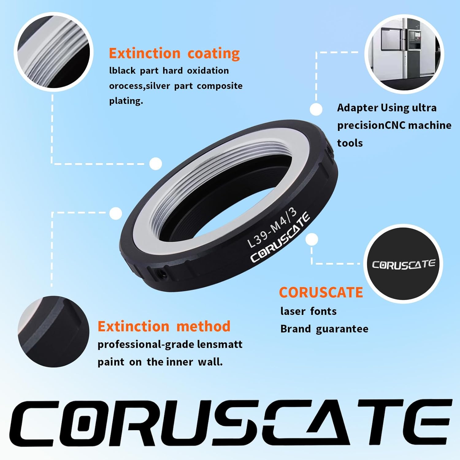 Detalle de L39-M4/3 Lens Adapter: LM L39/LTM to Micro Four Thirds—Manual, Vintage Lens Compatibility