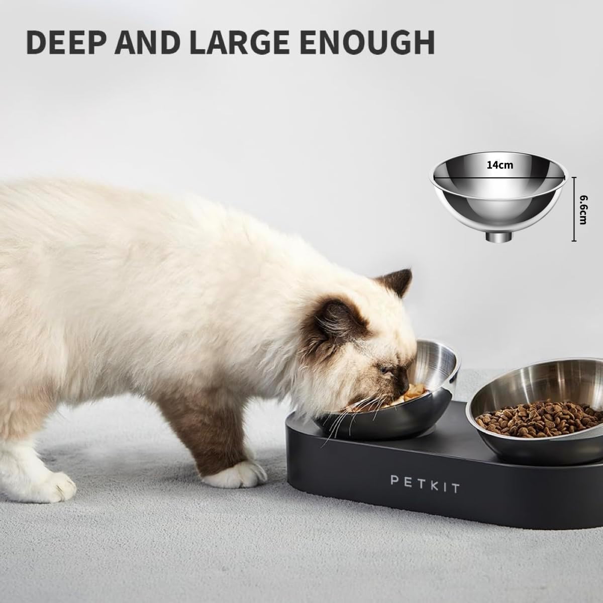 Thumbnail 5 de PETKIT Cat Bowls with Stand Tilted 480ml