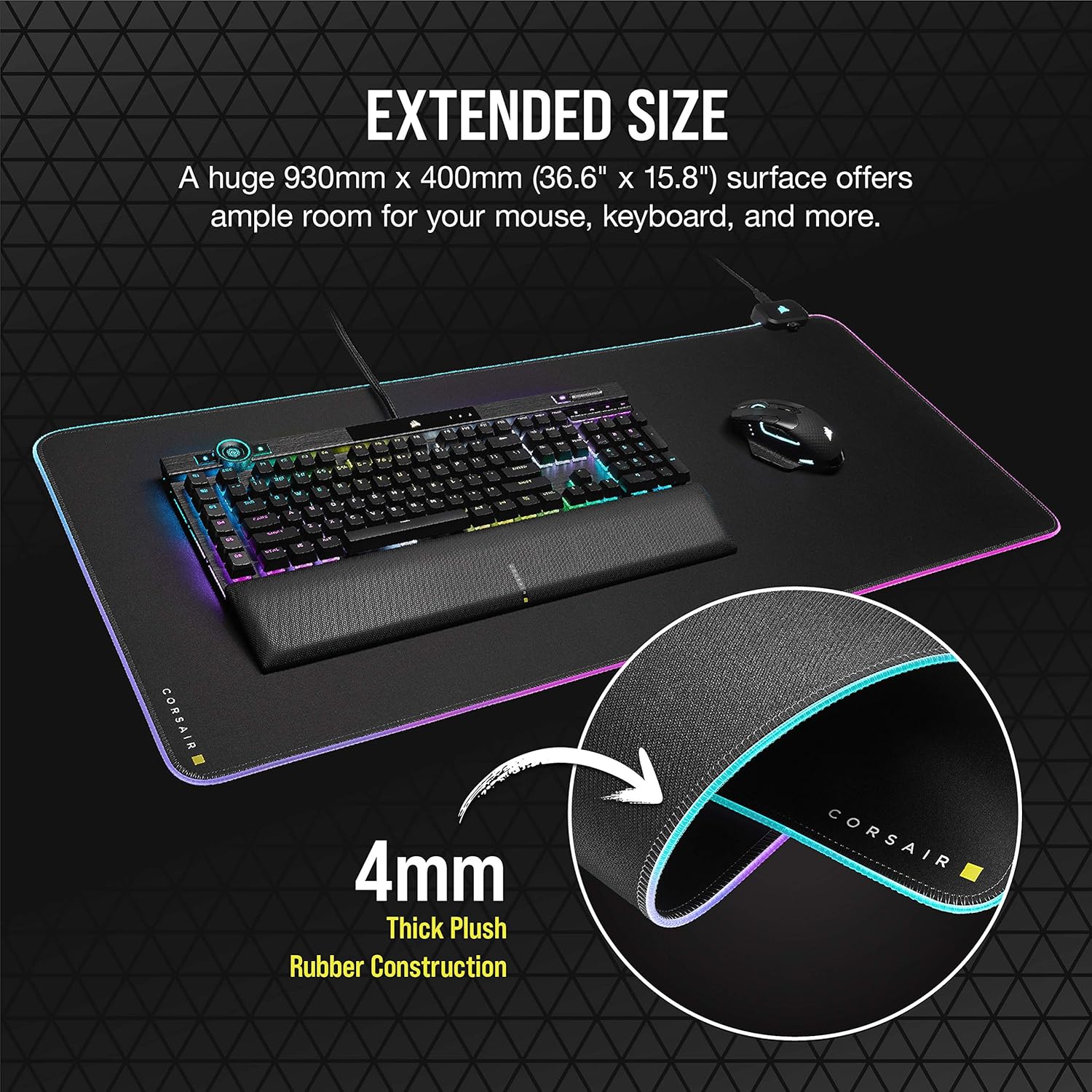 Thumbnail 5 de Corsair MM700 RGB Extended XL | Alfombrilla Gaming con RGB 🖱