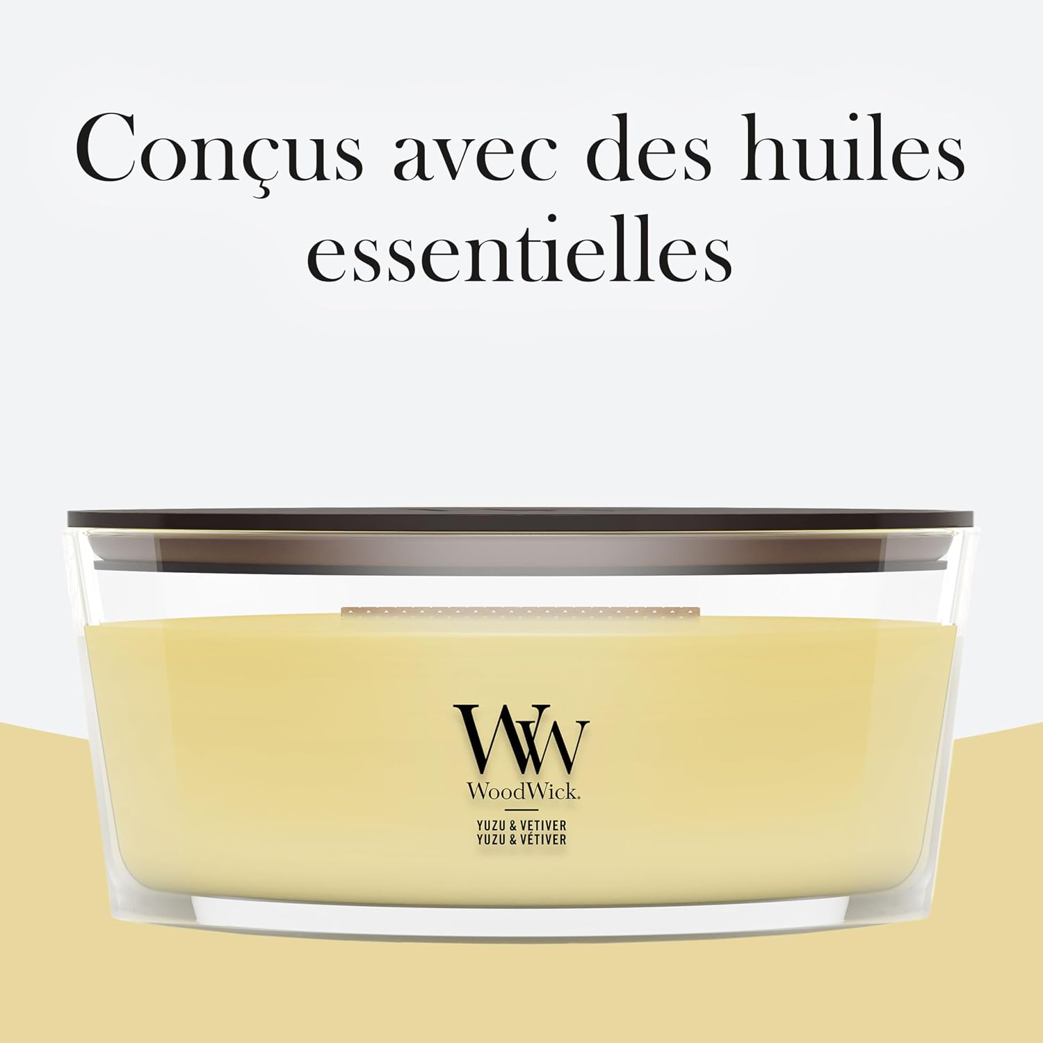 Detalle 2 de WoodWick Bougie parfumée Ellipse Yuzu & Vetiver — cadeau chic pour femmes