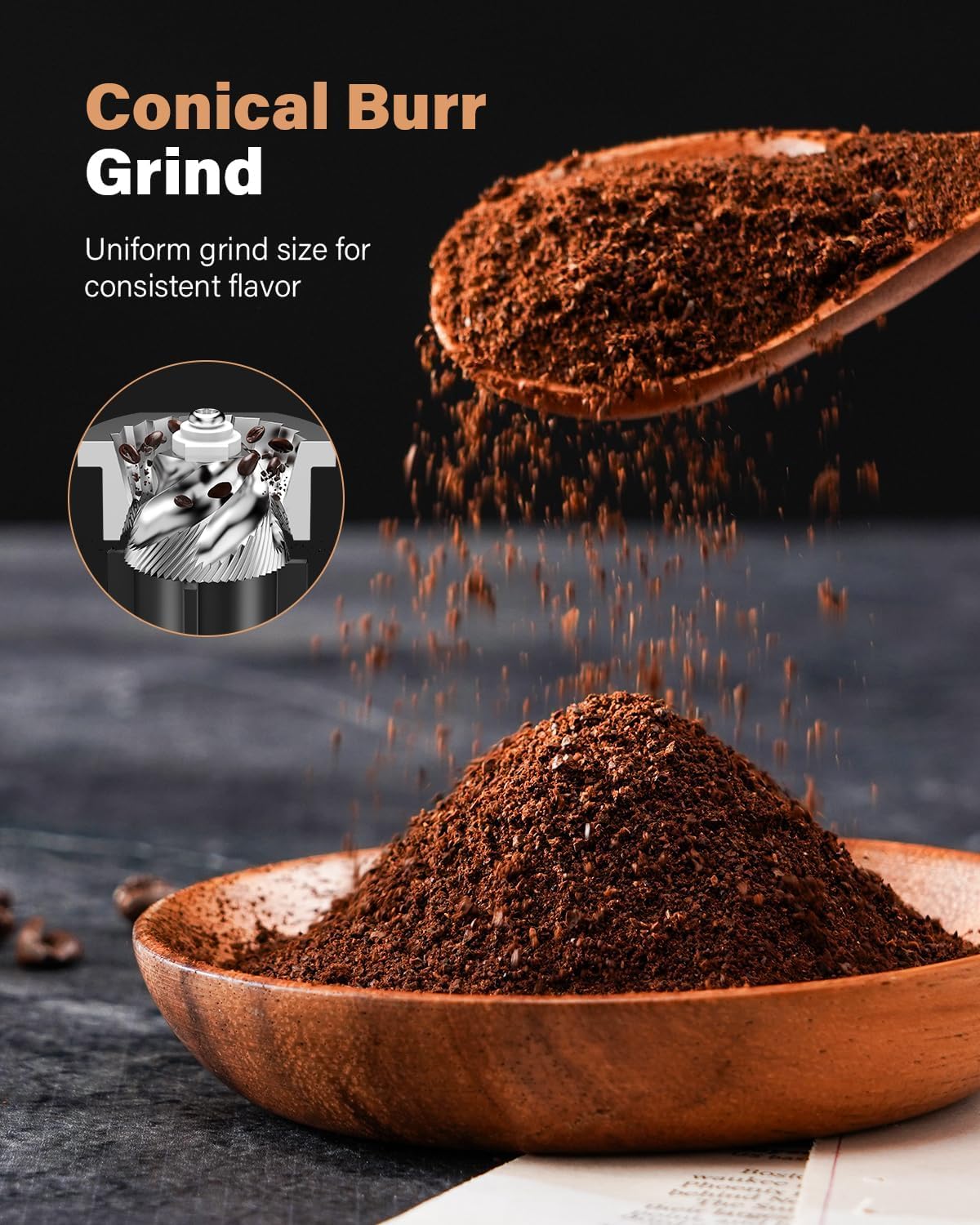 Thumbnail 3 de KIDISLE Conical Burr Coffee Grinder Review: Precision Grinding for Home Espresso and More