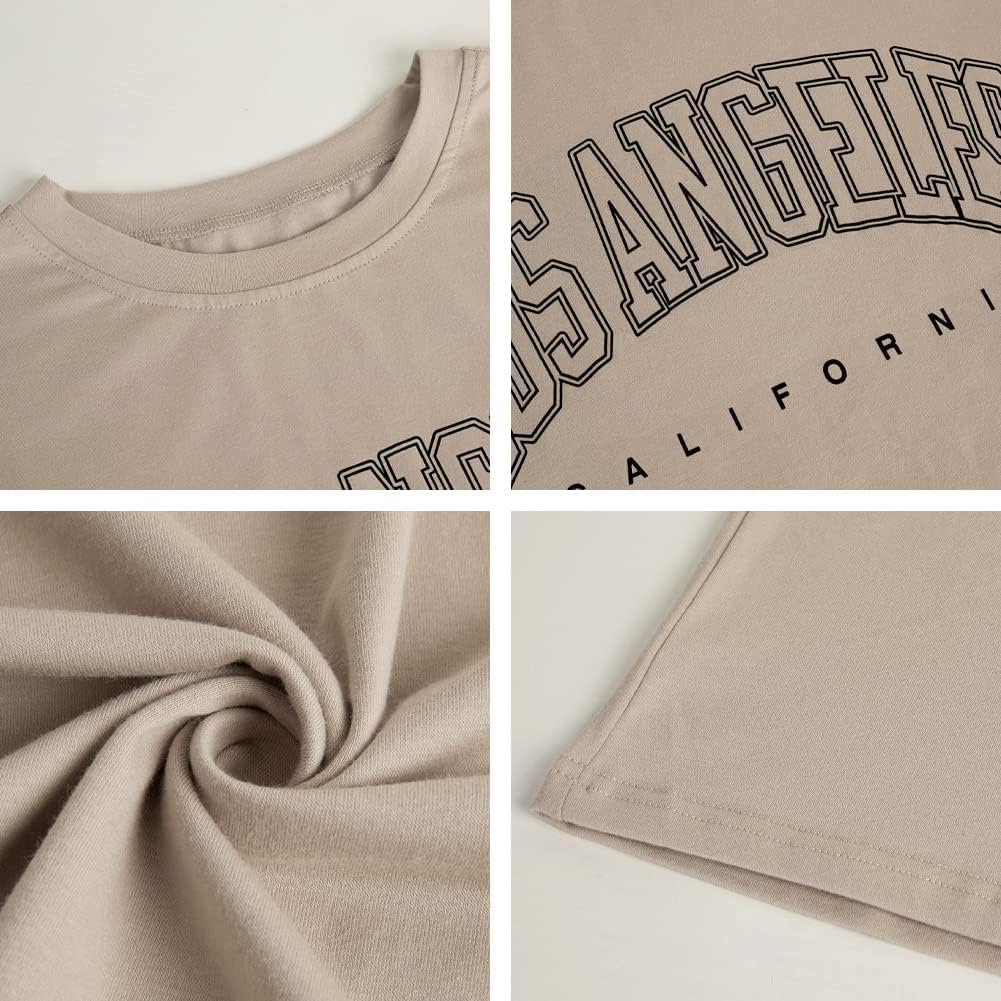 Thumbnail 2 de Ebifin Oversize T-Shirt Damen Vintage „Los Angeles“ – kurzärmeliges Rundhals-Top aus Baumwollmix