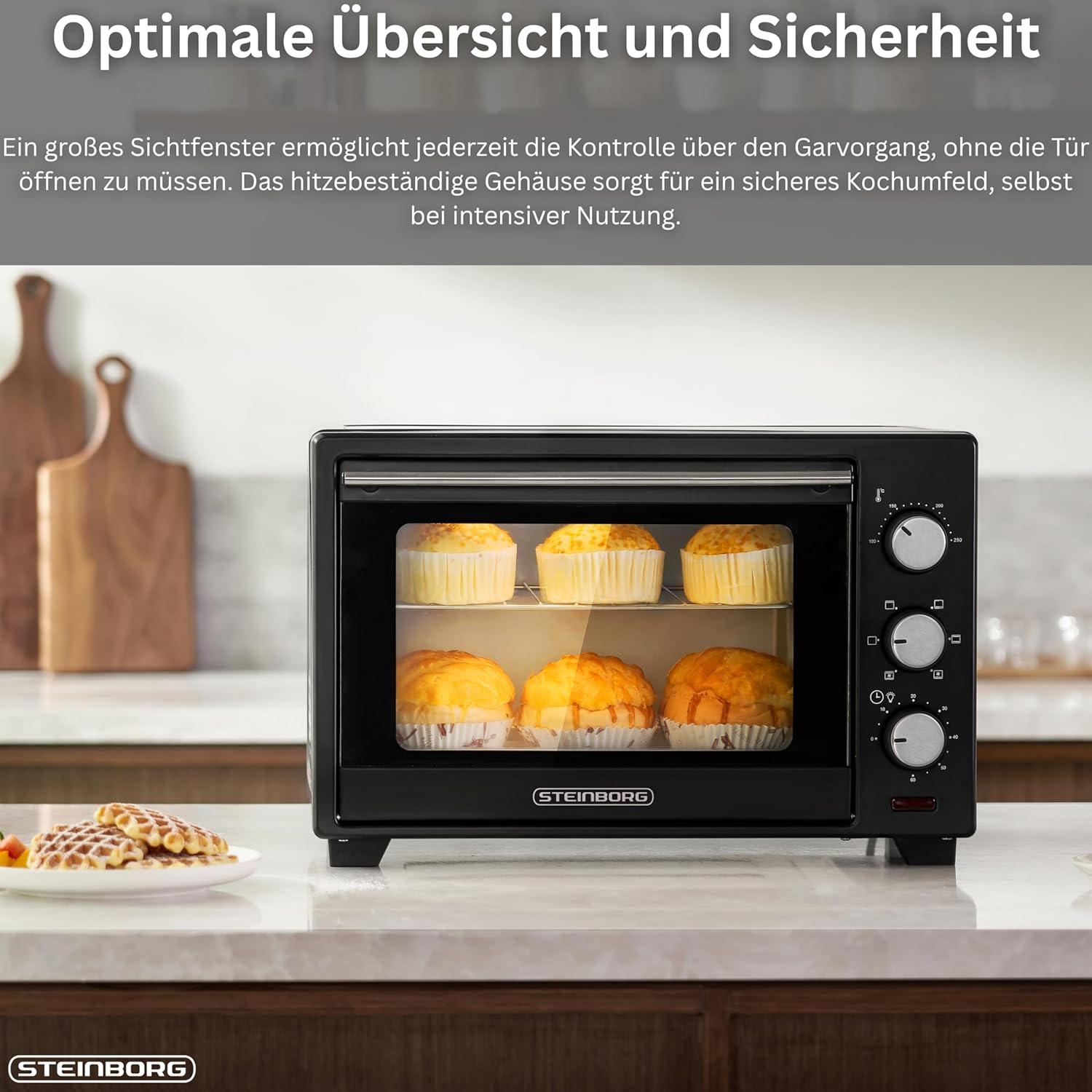Thumbnail 6 de Steinborg 25 Liter Mini Backofen mit Umluft – kompakter Allrounder für Hausküche