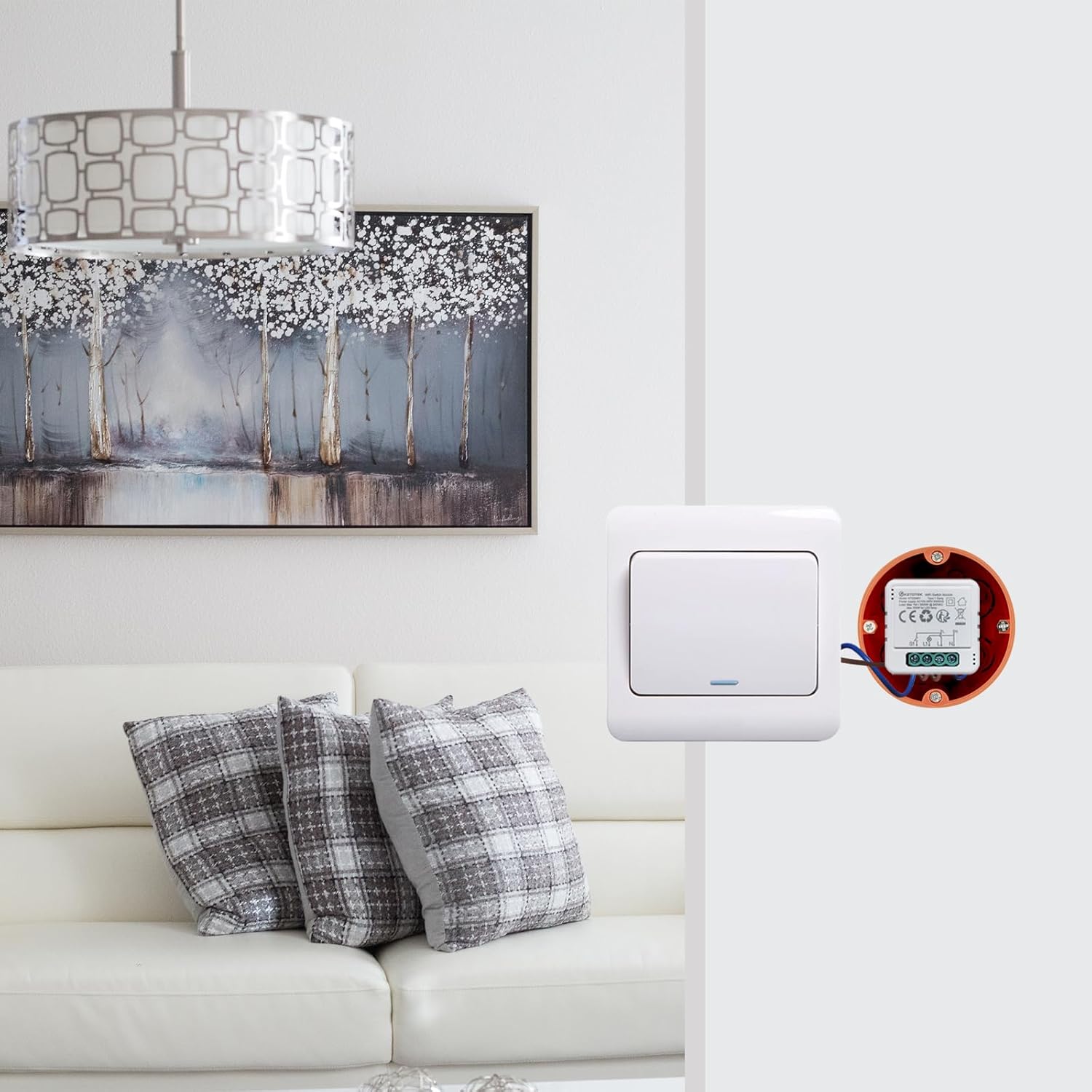 Thumbnail 3 de KETOTEK Relè Interruttore Smart WiFi 16A 1 Gang/1-2 vie con Alexa (richiede filo di neutro)