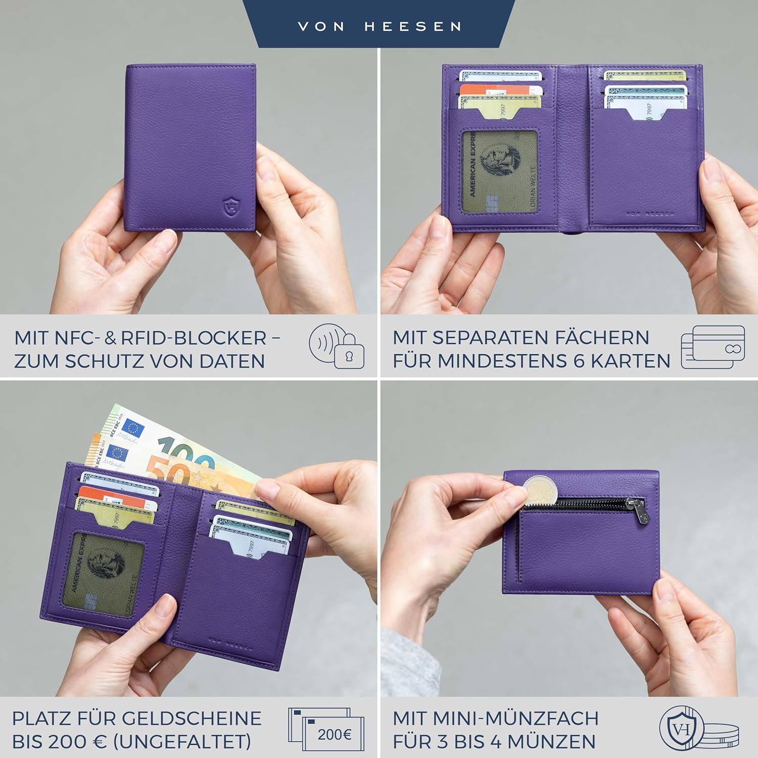 Thumbnail 1 de VON HEESEN Geldbörse mit Münzfach, RFID