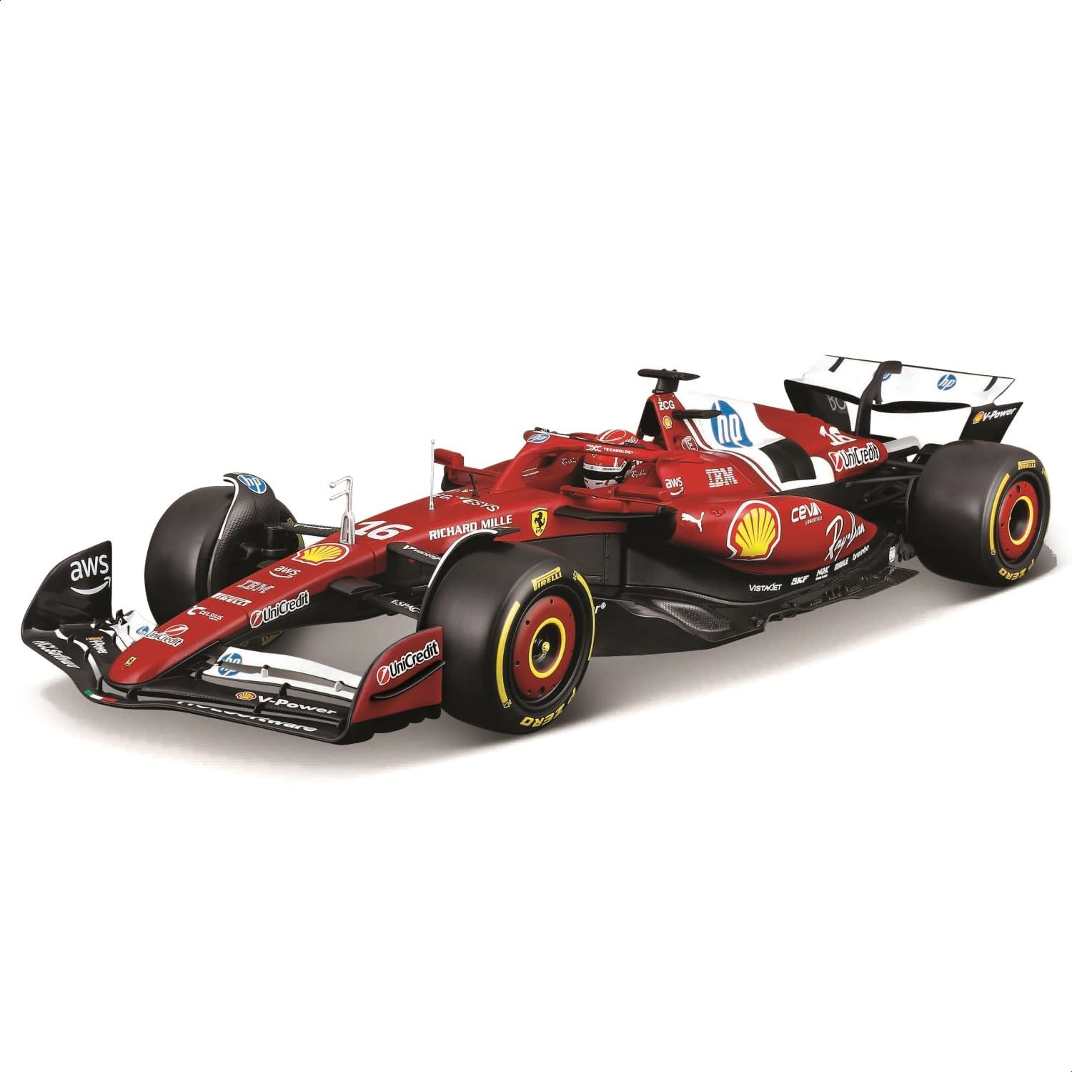 Detalle de Bburago Ferrari SF-25 F1 2025 #44 Hamilton – Modello diecast 1:18 ufficiale Ferrari