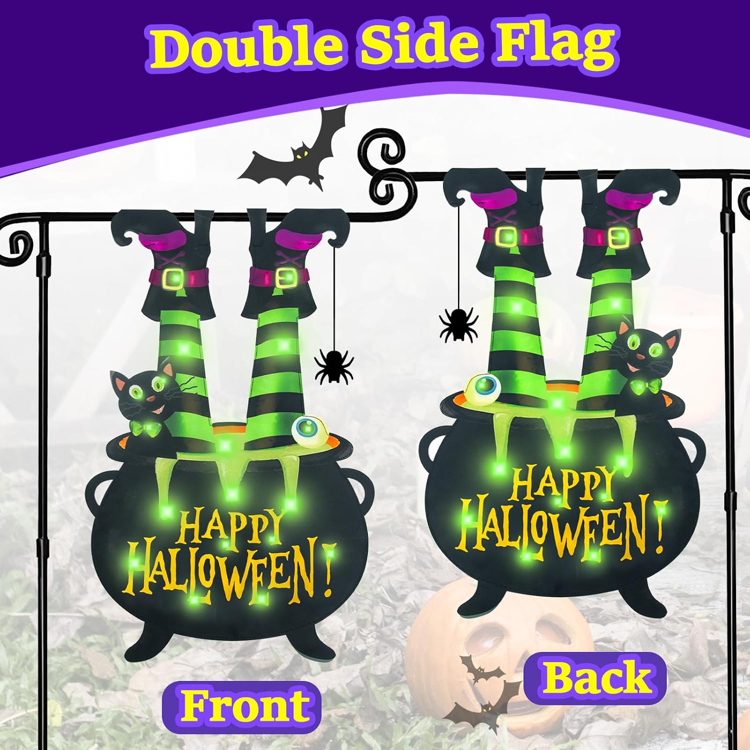 Detalle 1 de FLAGMESAGE 01 Garden Flag Stand, 2-Pack Powder-Coated Metal Outdoor Poles