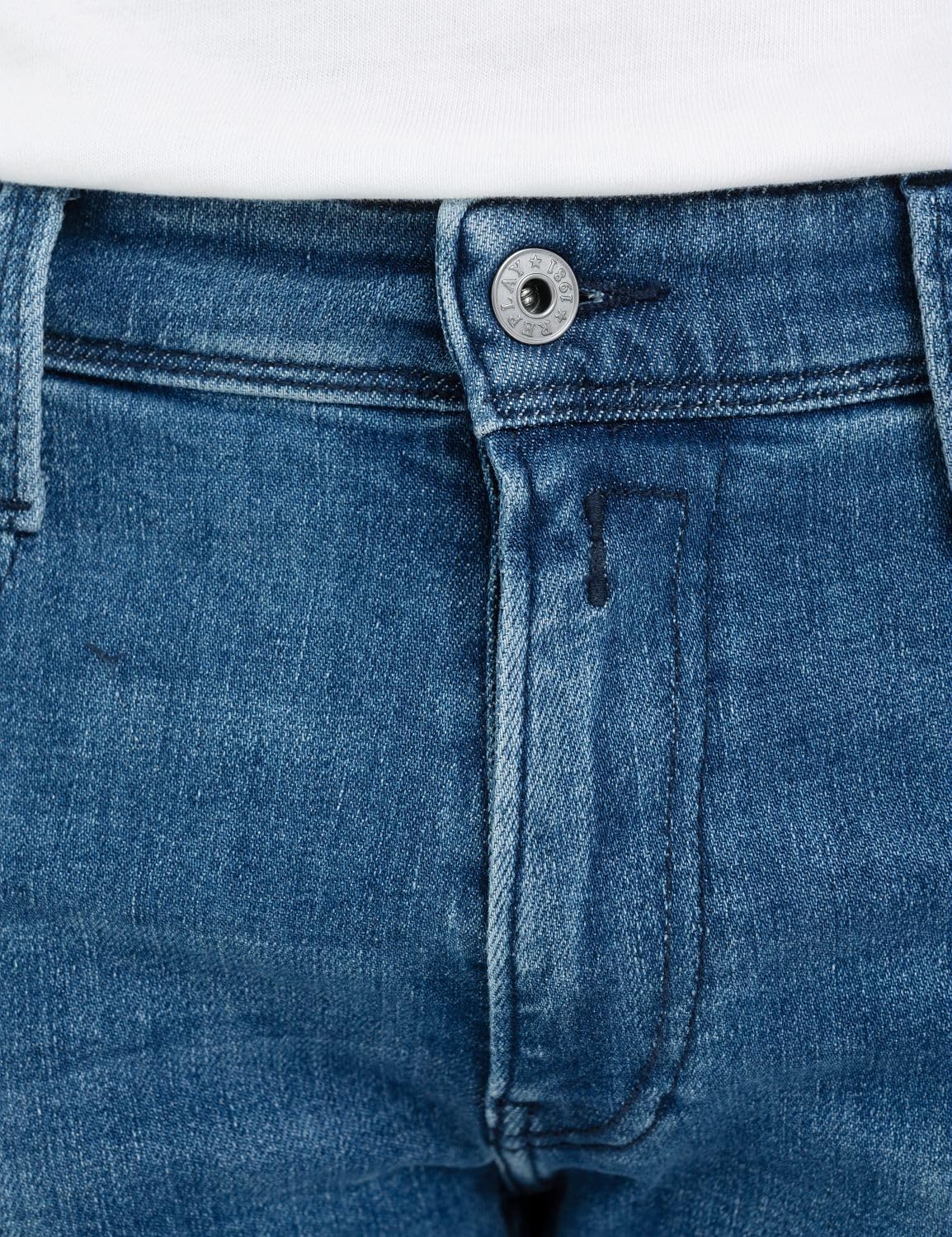 Detalle de Replay Anbass Slim-Fit Jeans mit Comfort Stretch – zeitlose Passform trifft moderne Dehnbarkeit