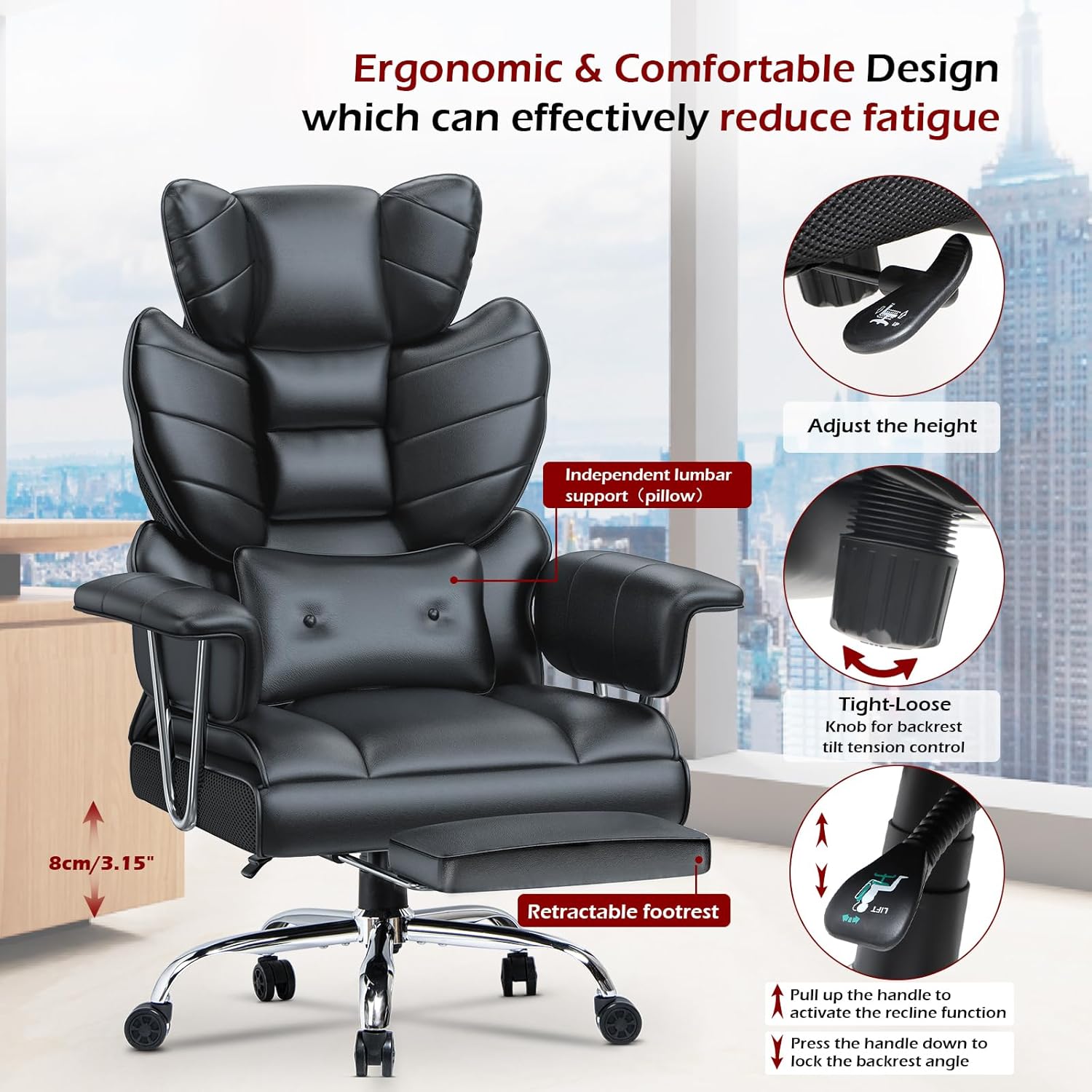 Thumbnail 3 de Racingreat Chaise de Bureau Ergonomique 135°
