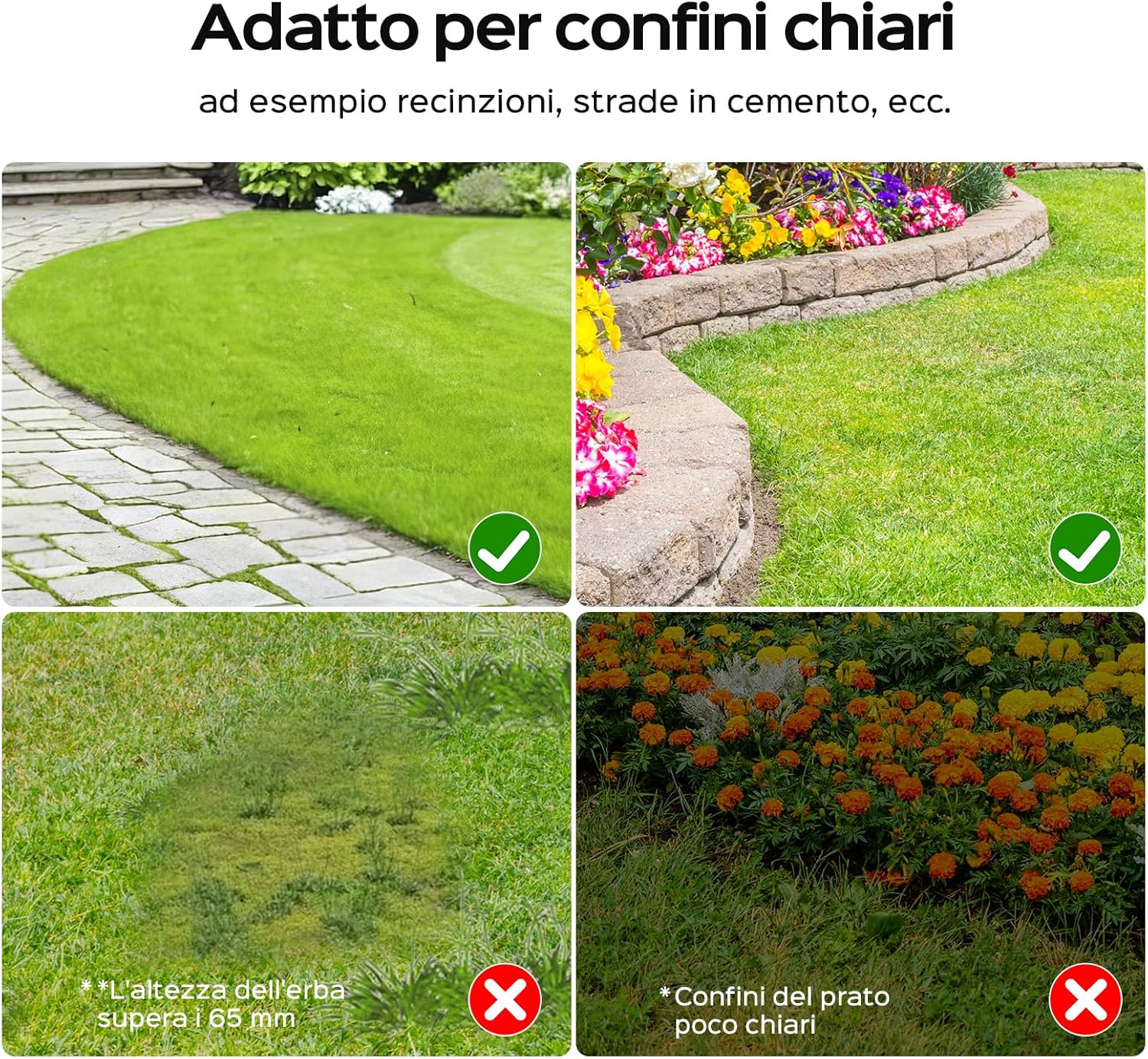 Thumbnail 6 de YARDCARE V100 Robot Tagliaerba senza filo con navigazione visiva e gestione ostacoli