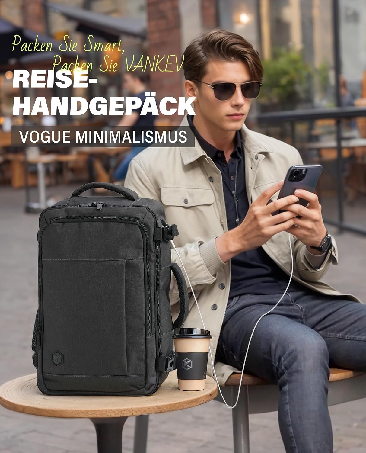 Detalle 2 de VANKEV Ryanair Handgepäck Rucksack 40x20x25