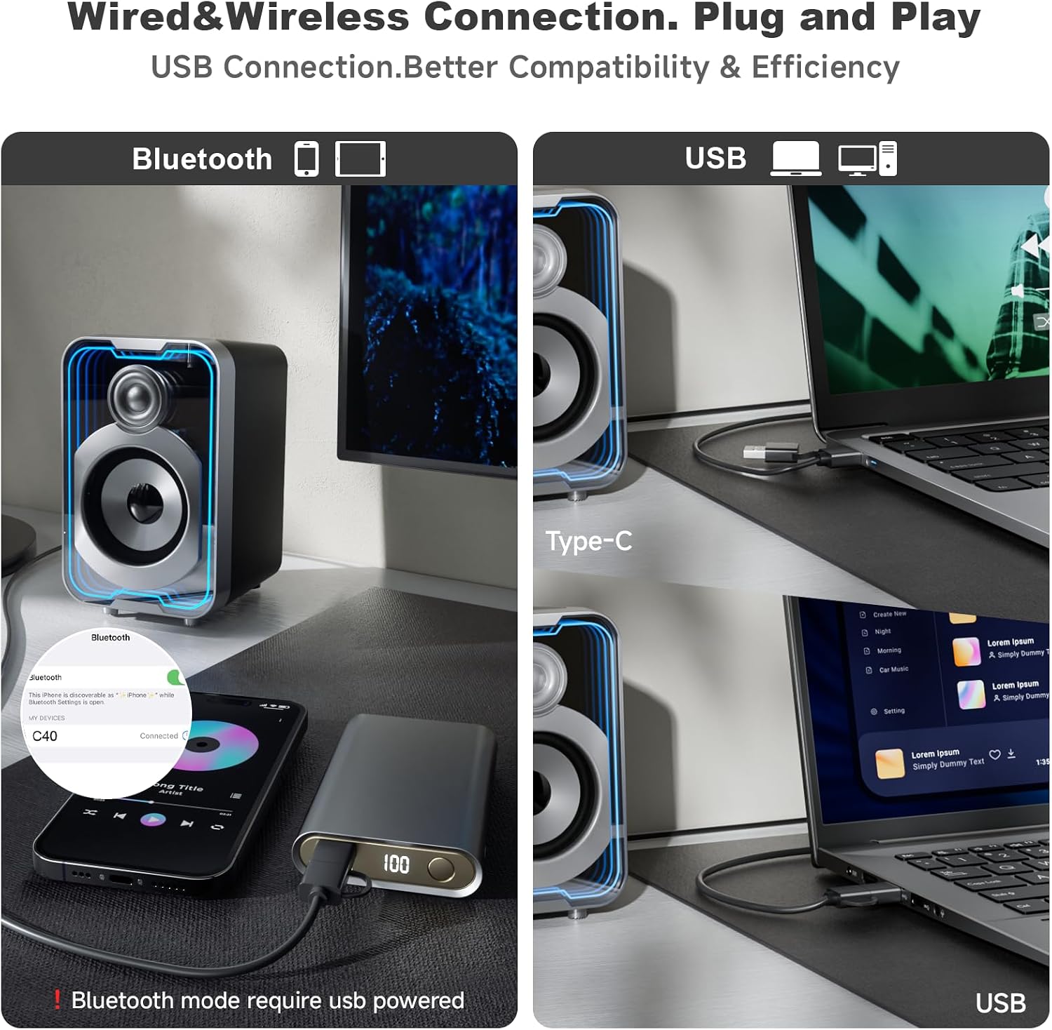 Thumbnail 3 de SOULION C40 PC Lautsprecher Bluetooth 2.0