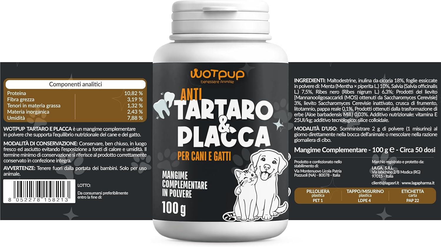 Thumbnail 6 de Pulizia Denti Cane e Gatto, Polvere Dentale Sciogli Tartaro e Placca – Dental Bright, 100 g (50 Dosi)