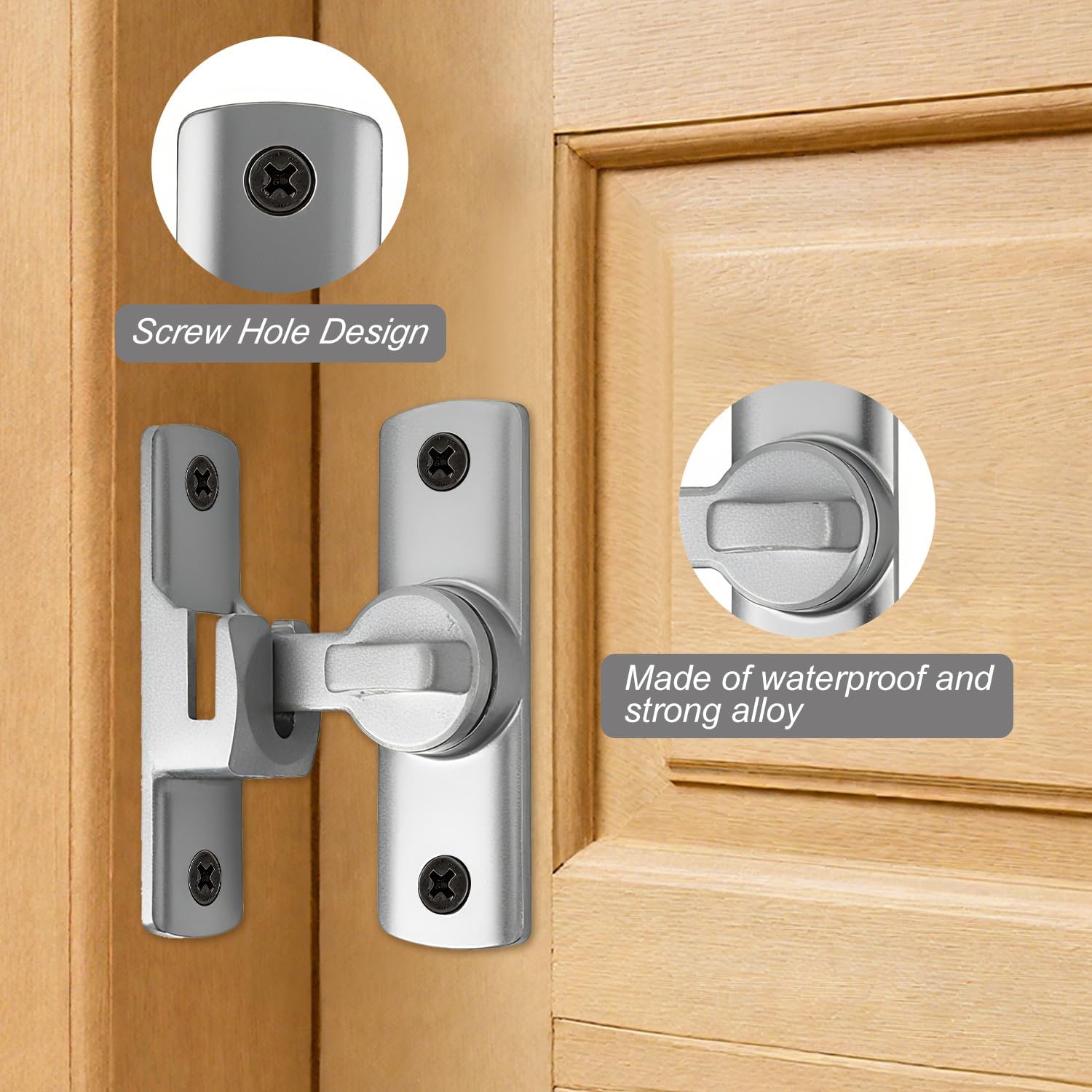 Detalle 1 de Sliding door latch, 2 pack black alloy