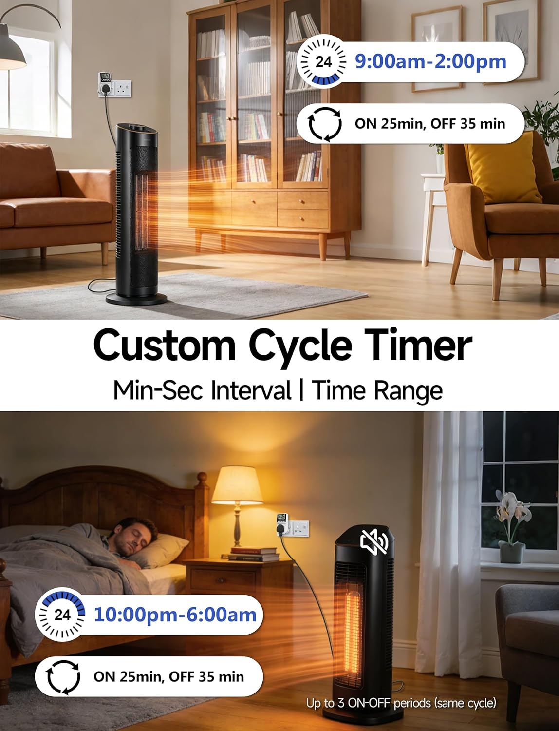 Thumbnail 3 de ORIDGET 24 Hour Digital Electric Timer Plug Socket (13A / 240V) with Countdown & Repeat Cycle