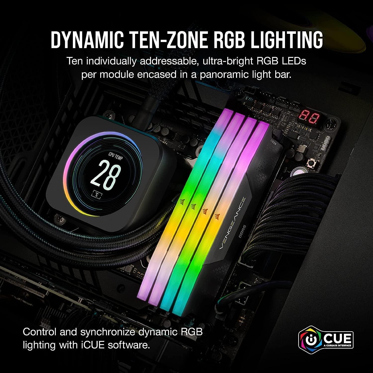 Thumbnail 3 de CORSAIR Vengeance RGB DDR5 RAM 32GB (2x16GB) up to 6000MHz CL36 — CMH32GX5M2E6000C36