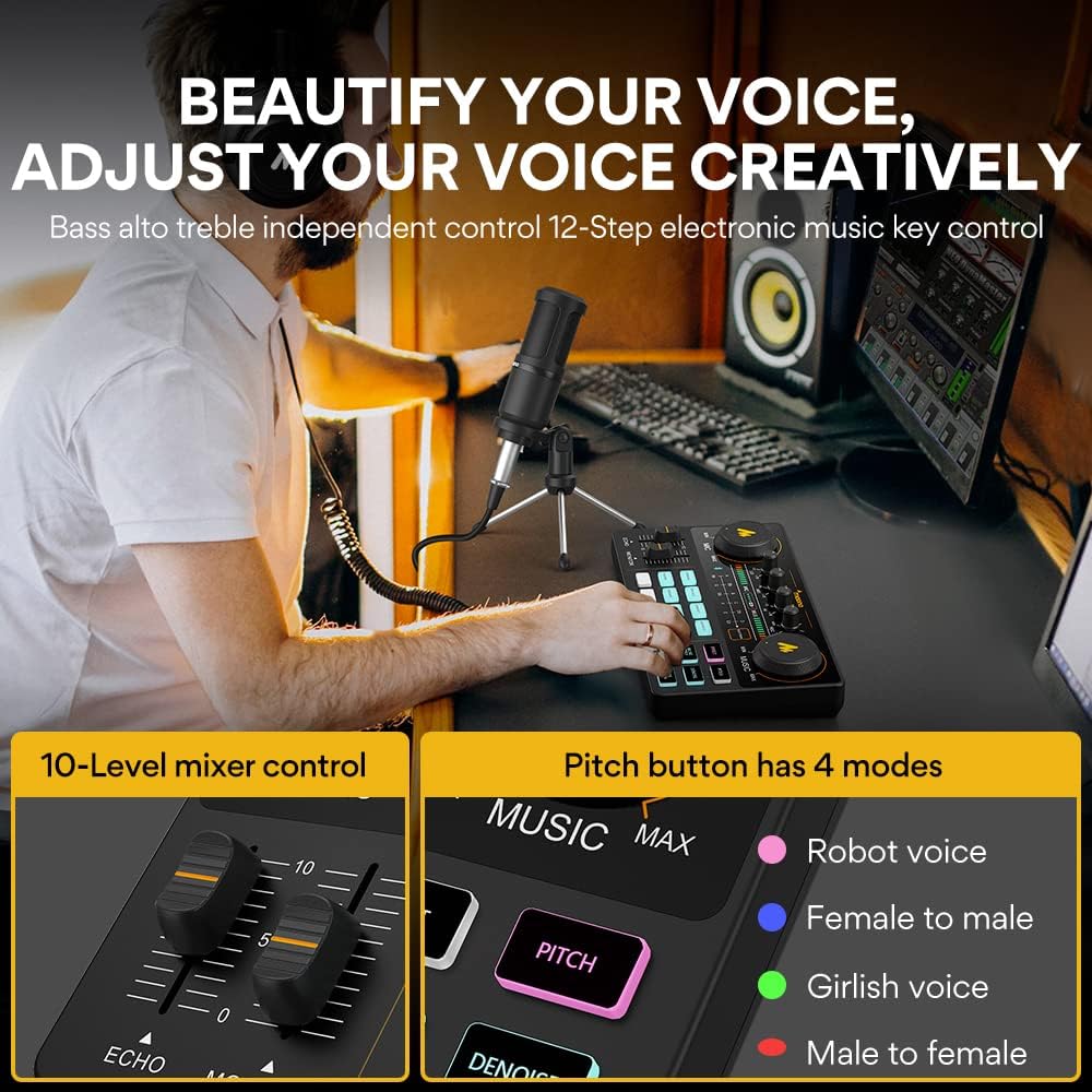 Thumbnail 6 de MAONO AU-AM200-S1 Podcast Mixer Bundle with Mic, 4 Custom Sound Pads
