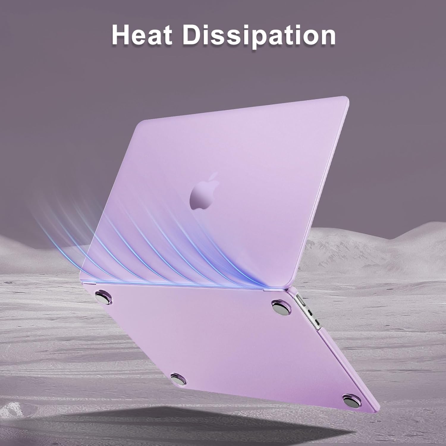 Detalle de MOSISO Hülle für MacBook Air 13 Zoll M5/M4/M3/M2 – Ultradünn, Hartschale, Lila, präzise Passform (A3449/A3240/A3113/A2681)