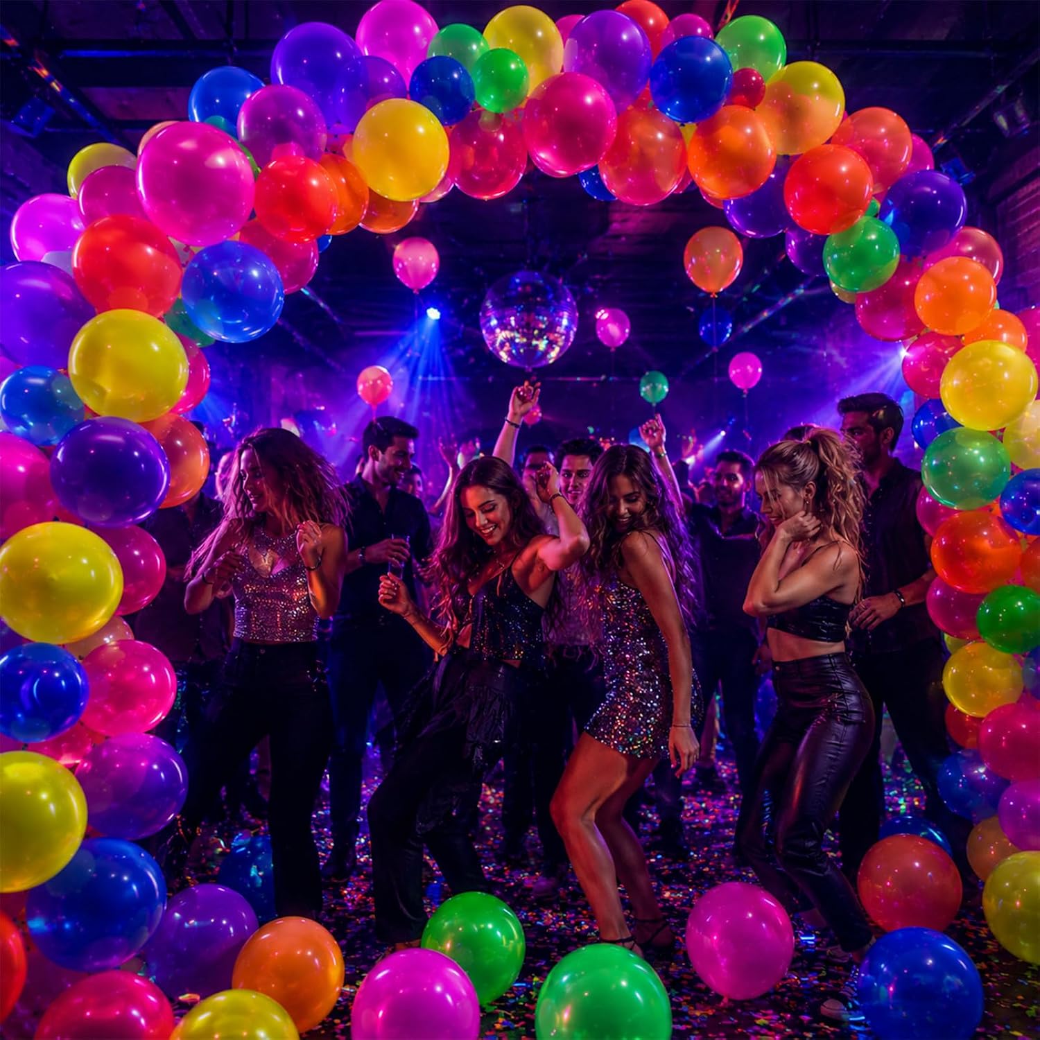 Thumbnail 2 de UV Neon Balloons 100 pcs 12 in ๐