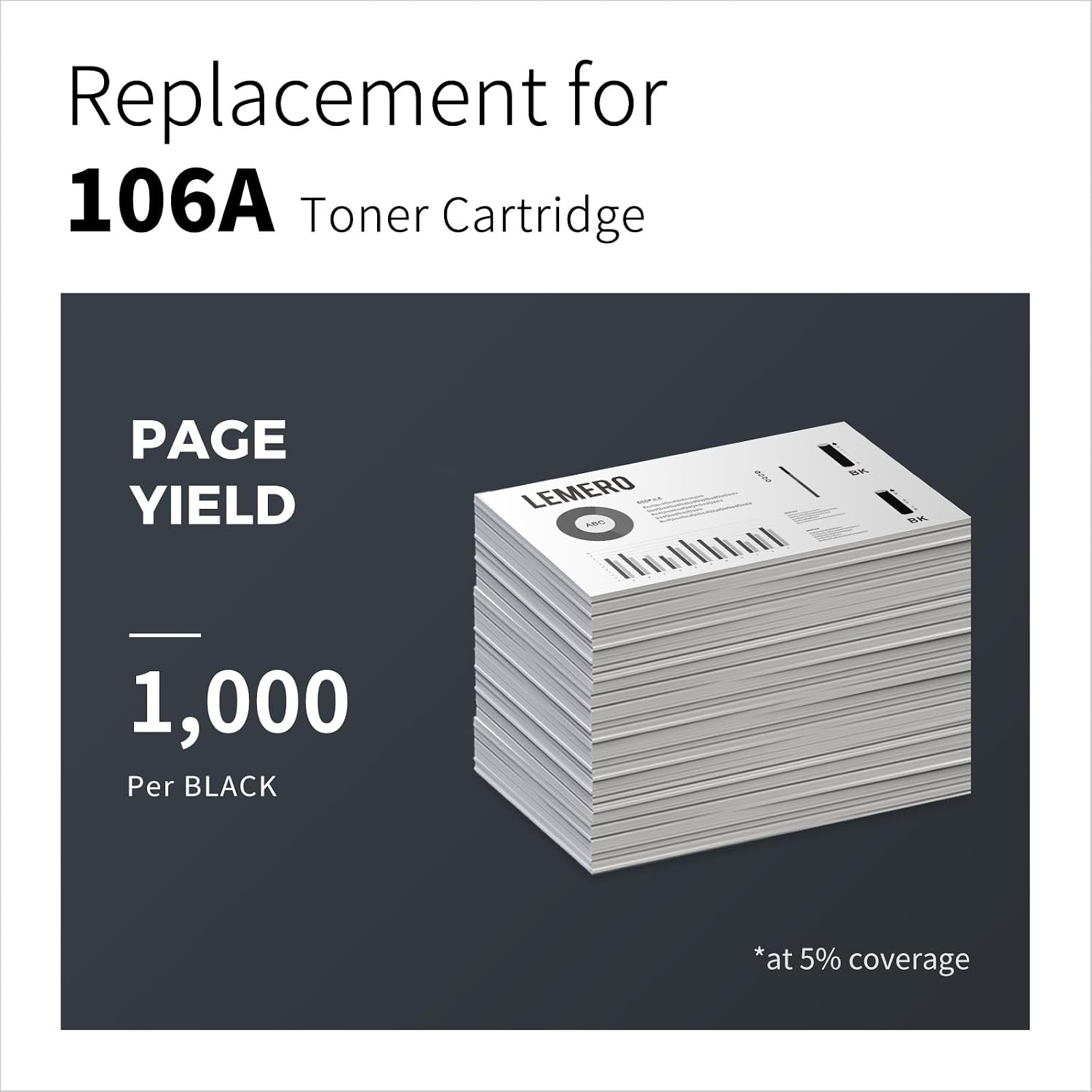 Thumbnail 3 de LEMERO Toner compatible HP 106A (W1106A) pour HP Laser et Laser MFP