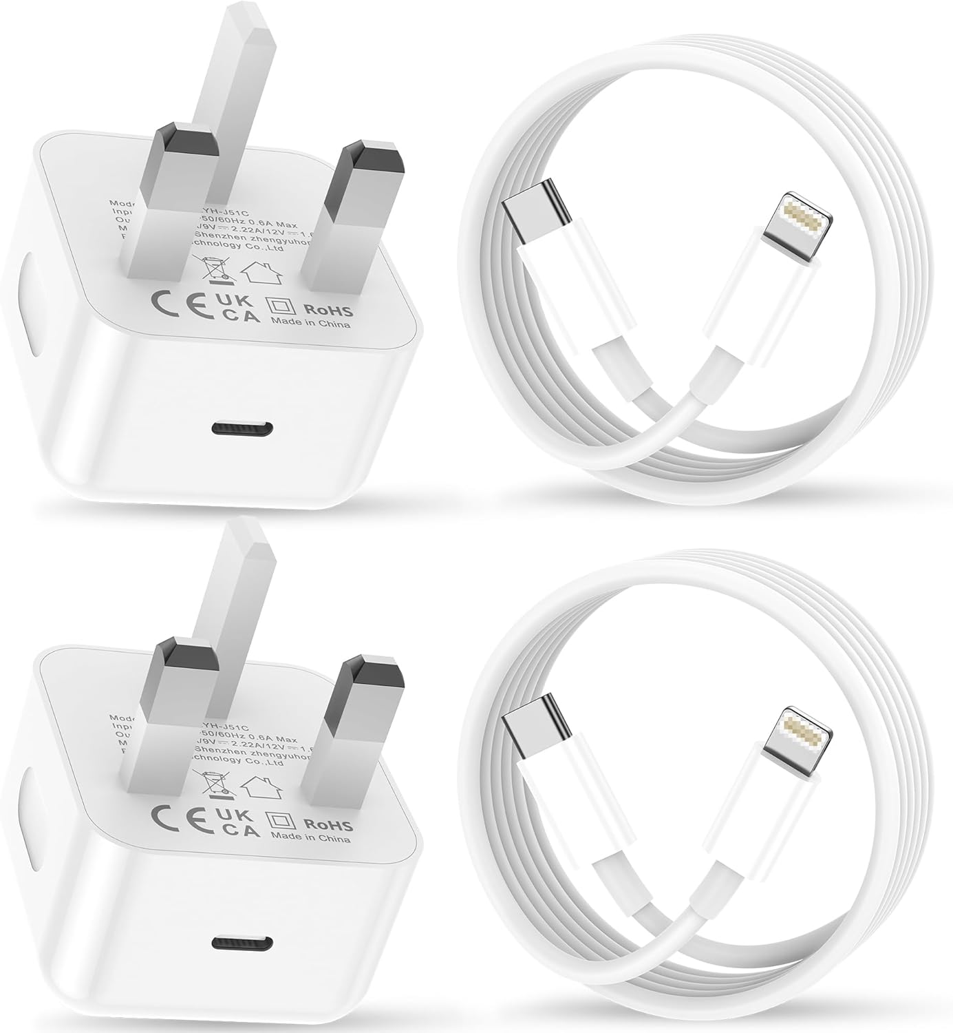 Detalle de USB C iPhone fast charger 2 pack