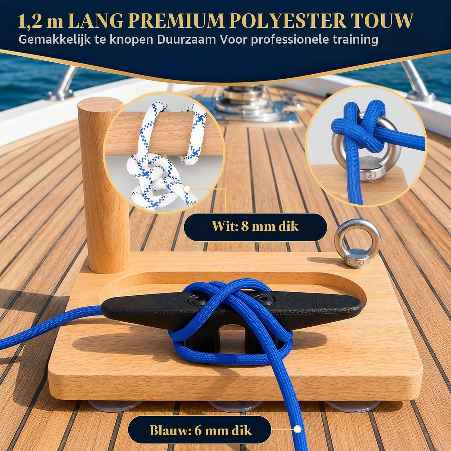 Detalle 1 de Scalnuvyyh XT10Knotset-11505618 knopenset met 11 zeilknopen en videolessen