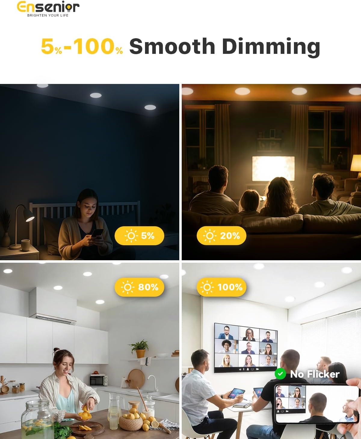 Thumbnail 3 de Ensenior 4" LED Recessed Ceiling Light 750LM