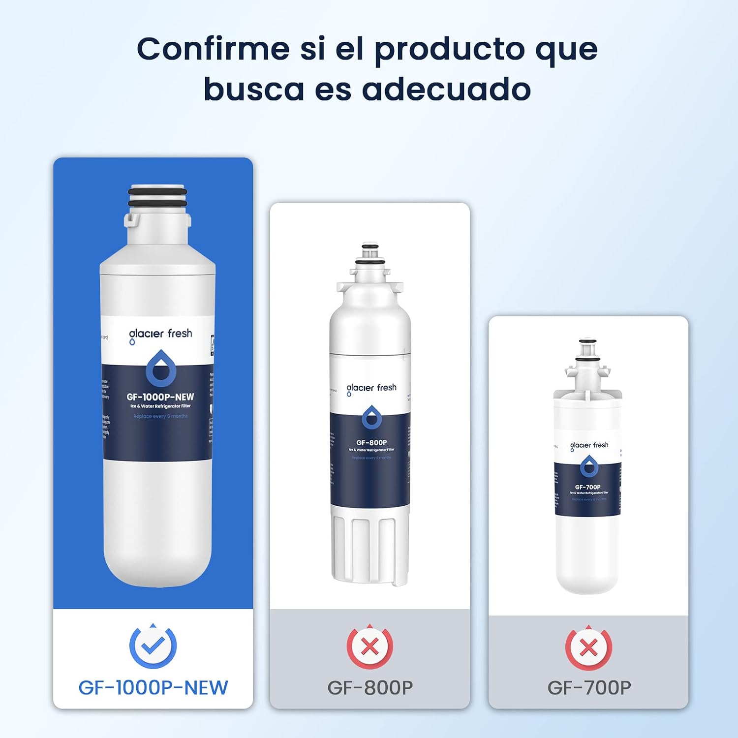 Detalle de GLACIER FRESH LT1000PC filtro agua y aire 3 unidades