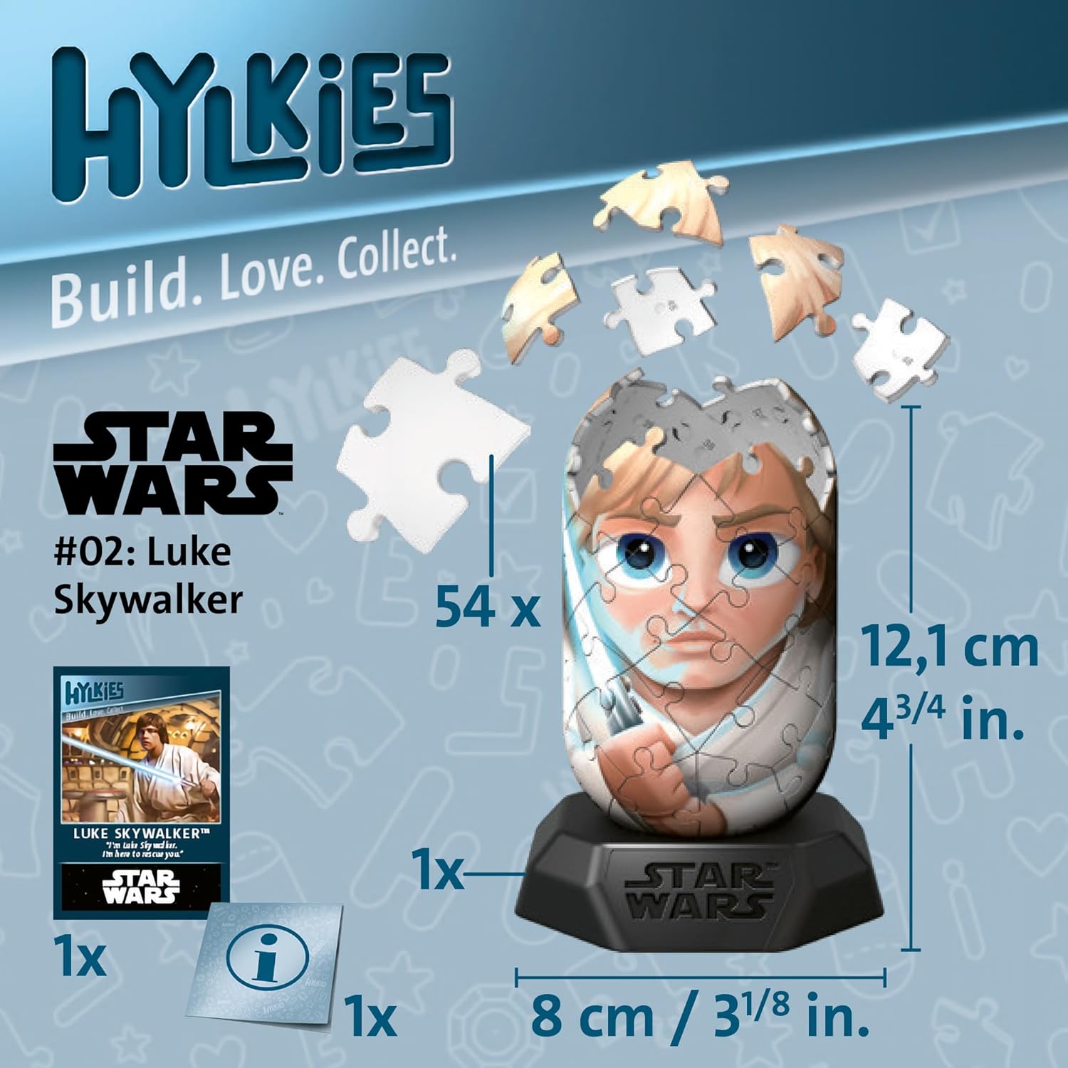 Thumbnail 4 de Ravensburger Puzzle 3D Hylkies Luke Skywalker: decorazione da scrivania per appassionati Star Wars