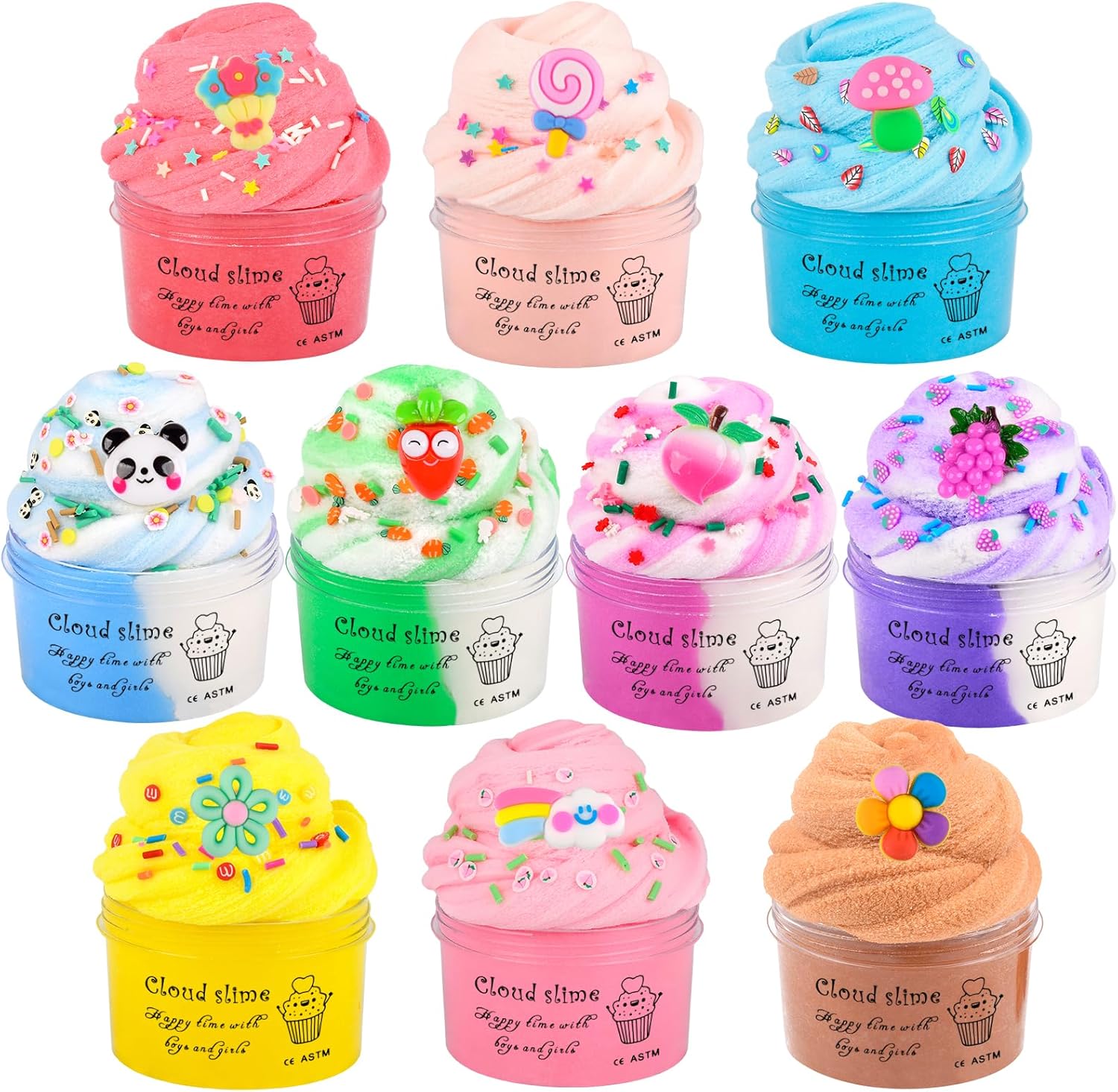 Detalle de Fluffy Cloud Slime Kit 10-pack for kids