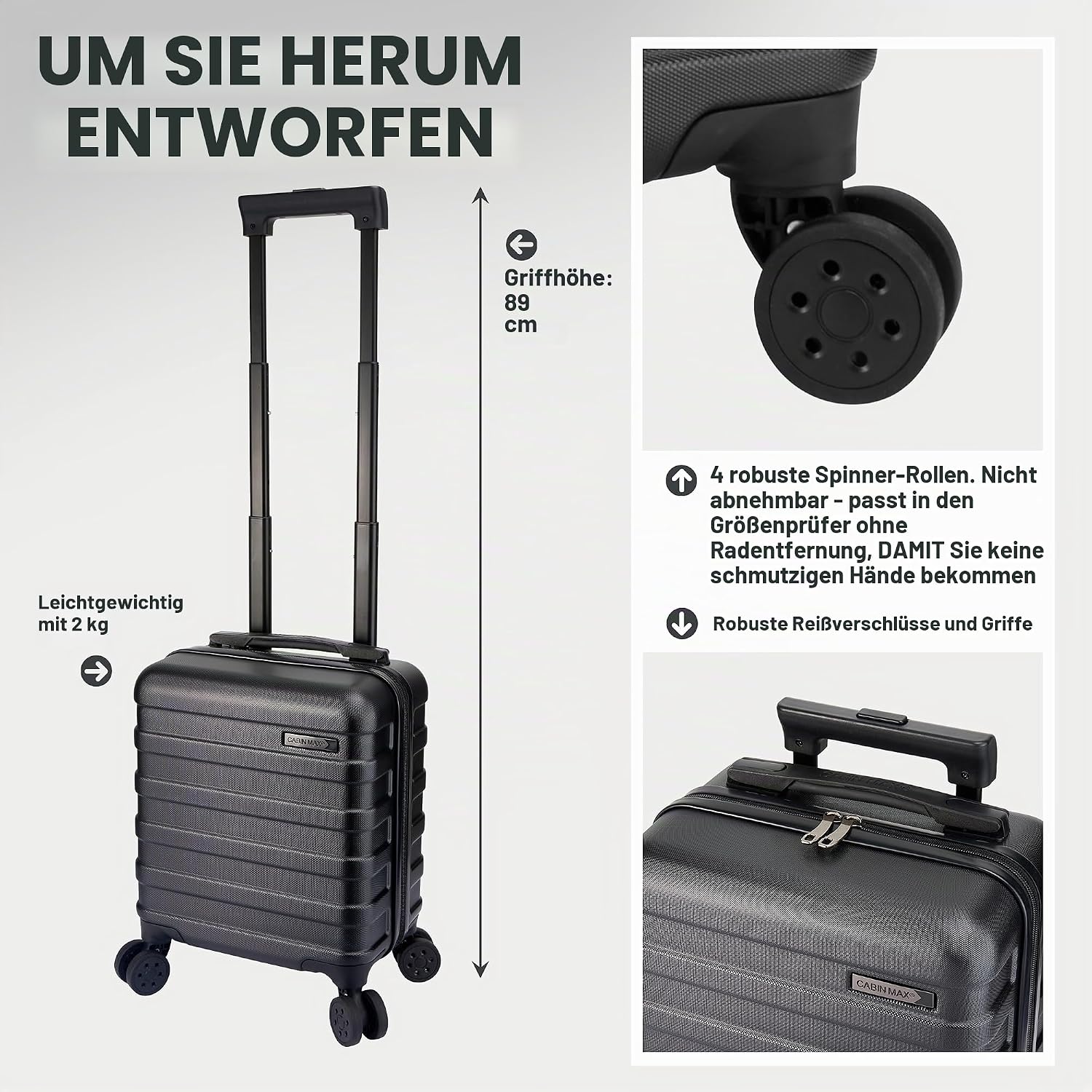 Thumbnail 4 de Cabin Max Anode Handgepäck-Koffer – Leicht, Hartschale, 40x30x20 cm, 2 kg, 21 Liter, 4 Rollen