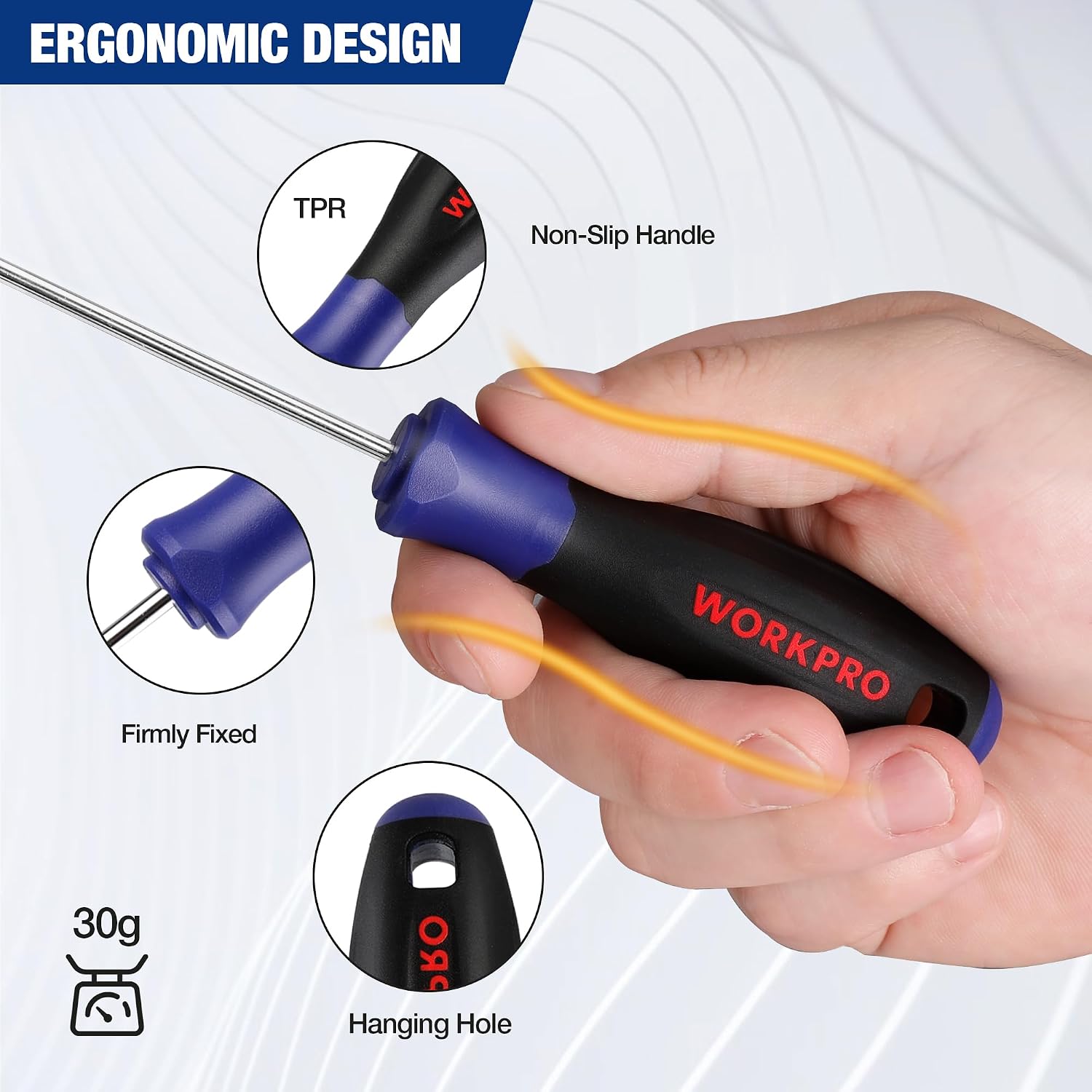 Thumbnail 4 de WORKPRO Ganci per Paraolio 4 pezzi – Set di Ganci di Precisione per Paraolio con Impugnatura Ergonomica