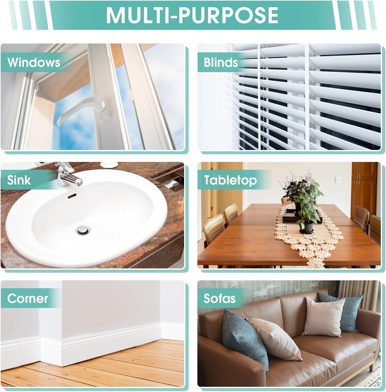 Thumbnail 4 de 4 Pack Damp Dusting Sponge Duster: Grey Reusable Cleaning Sponges for Blinds, Floorboards, and More