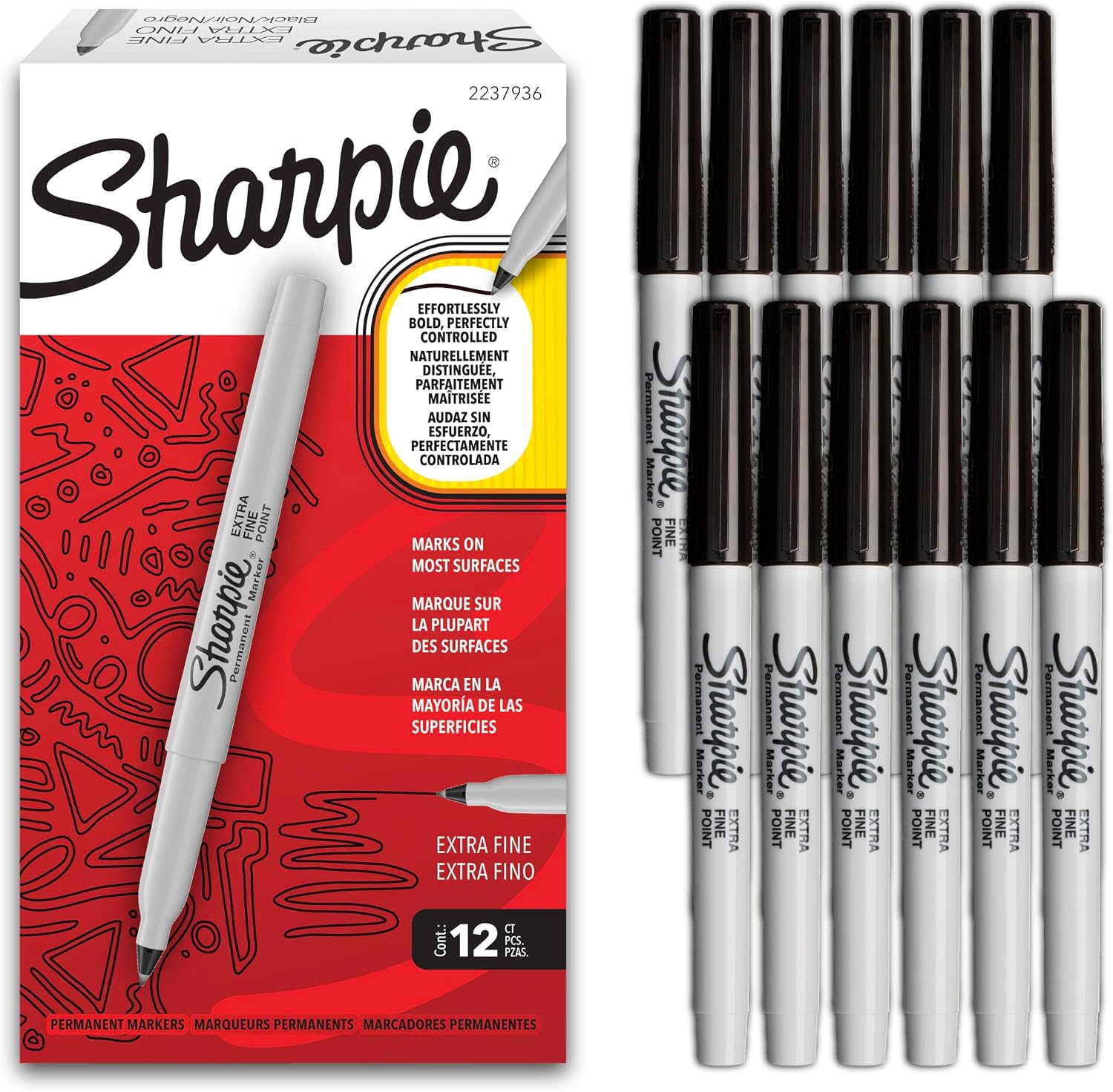 Detalle de Sharpie Ultra Fine Permanent Markers 12-pack ๐
