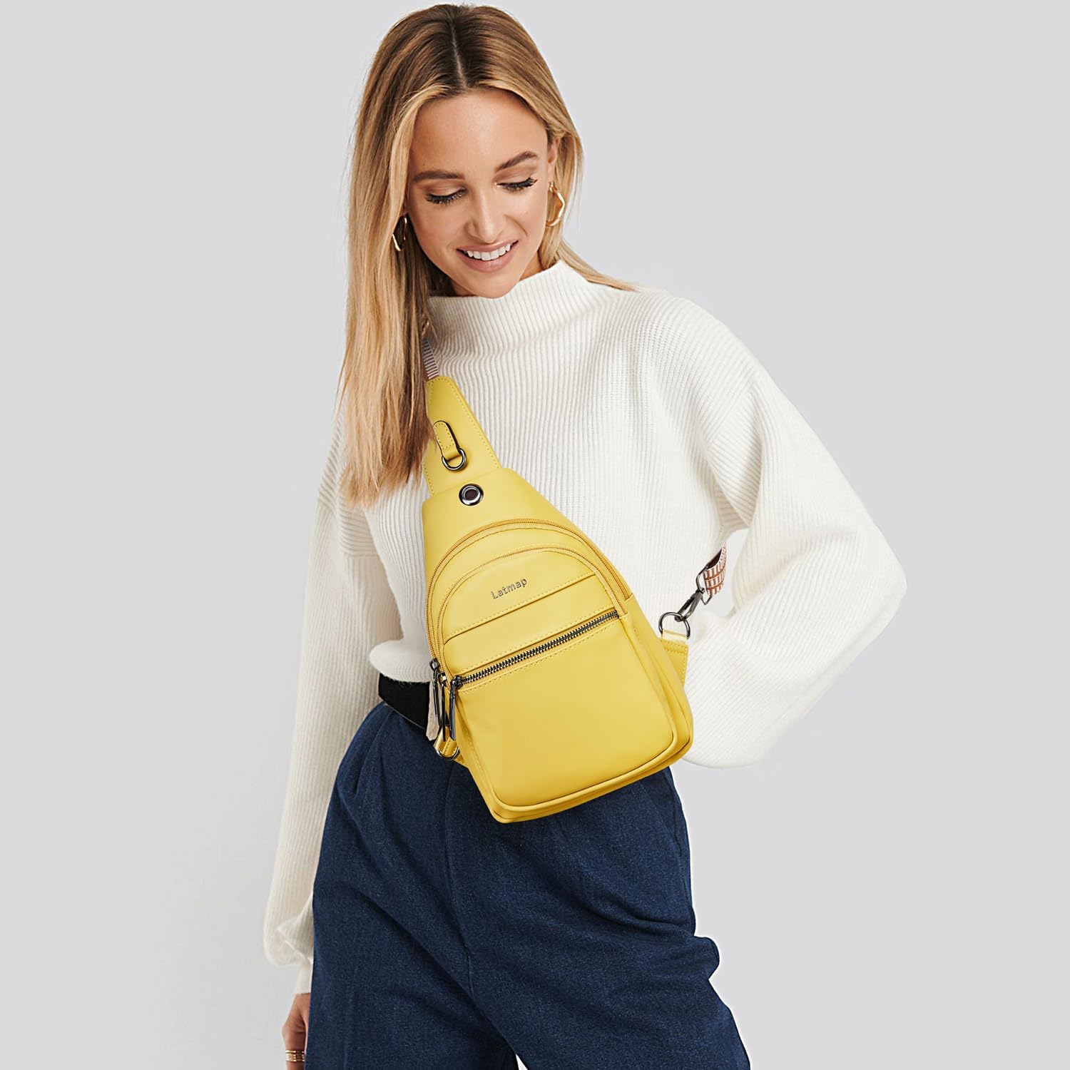 Detalle 2 de LATMAP 7L Damen Bauchtasche Sling Bag – vielseitige Crossbody mit 7 Litern