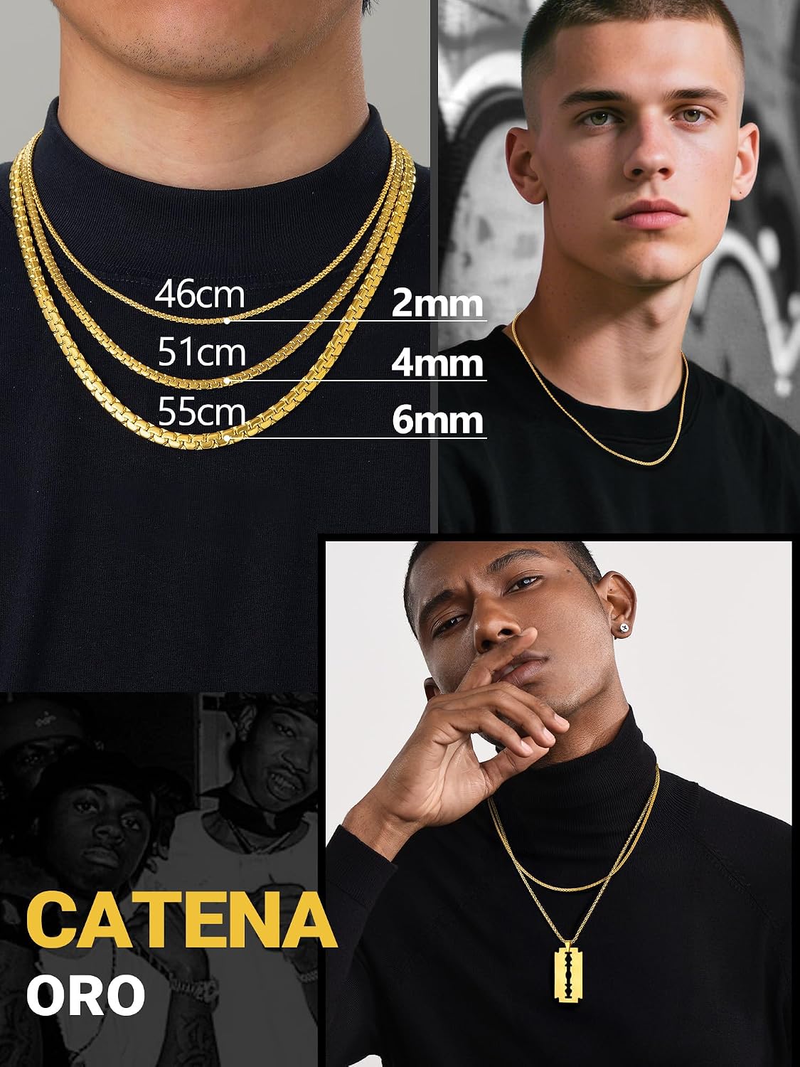 Thumbnail 5 de PROSTEEL Collana Catena Scatola 4–6 mm