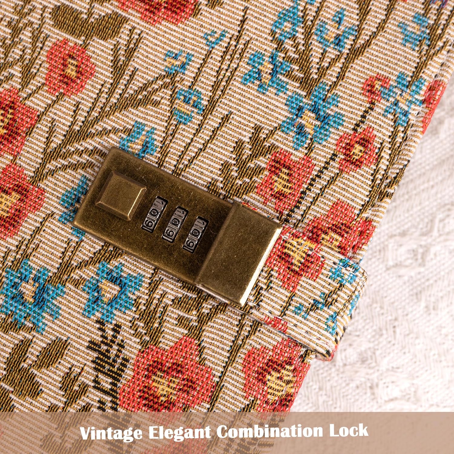 Thumbnail 5 de TIEFOSSI Embroidered Diary with Lock — A5 Hardback Journal for Thoughtful Writing