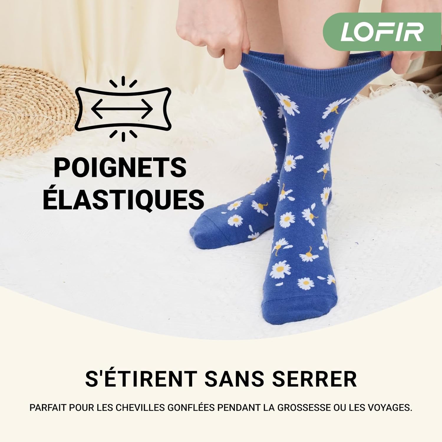 Detalle 2 de LOFIR Chaussettes sans élastique 4 paires