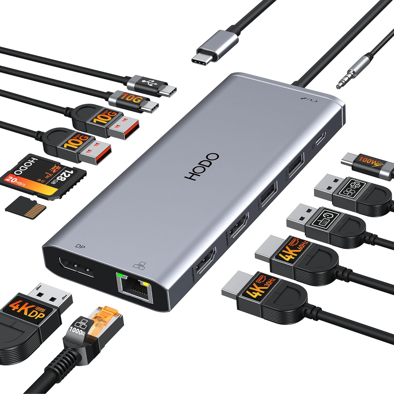 Detalle de HODO Dockingstation USB C 14 in 1
